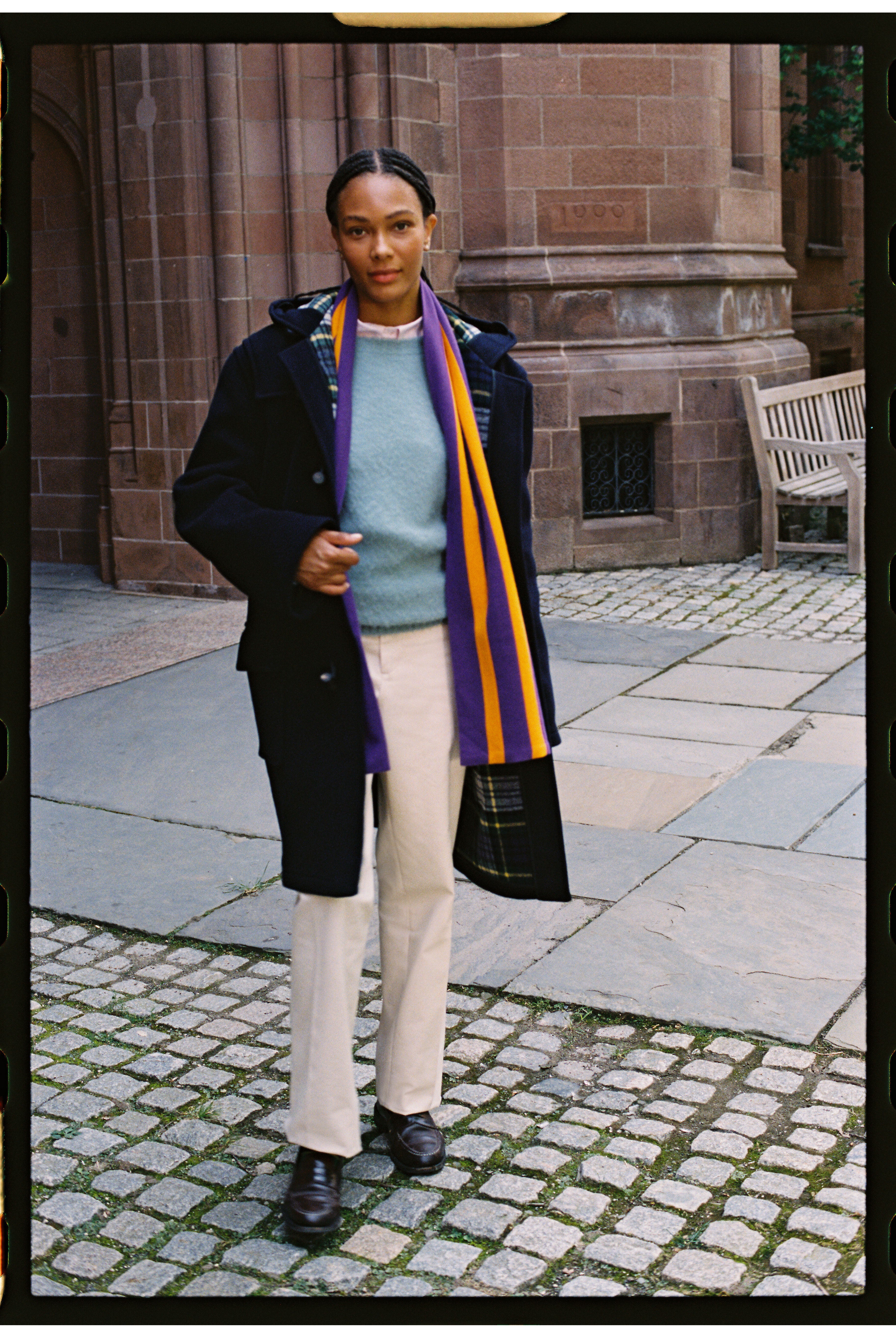 Made-in-Scotland China Blue Shaggy Dog Sweater - Classic Fit