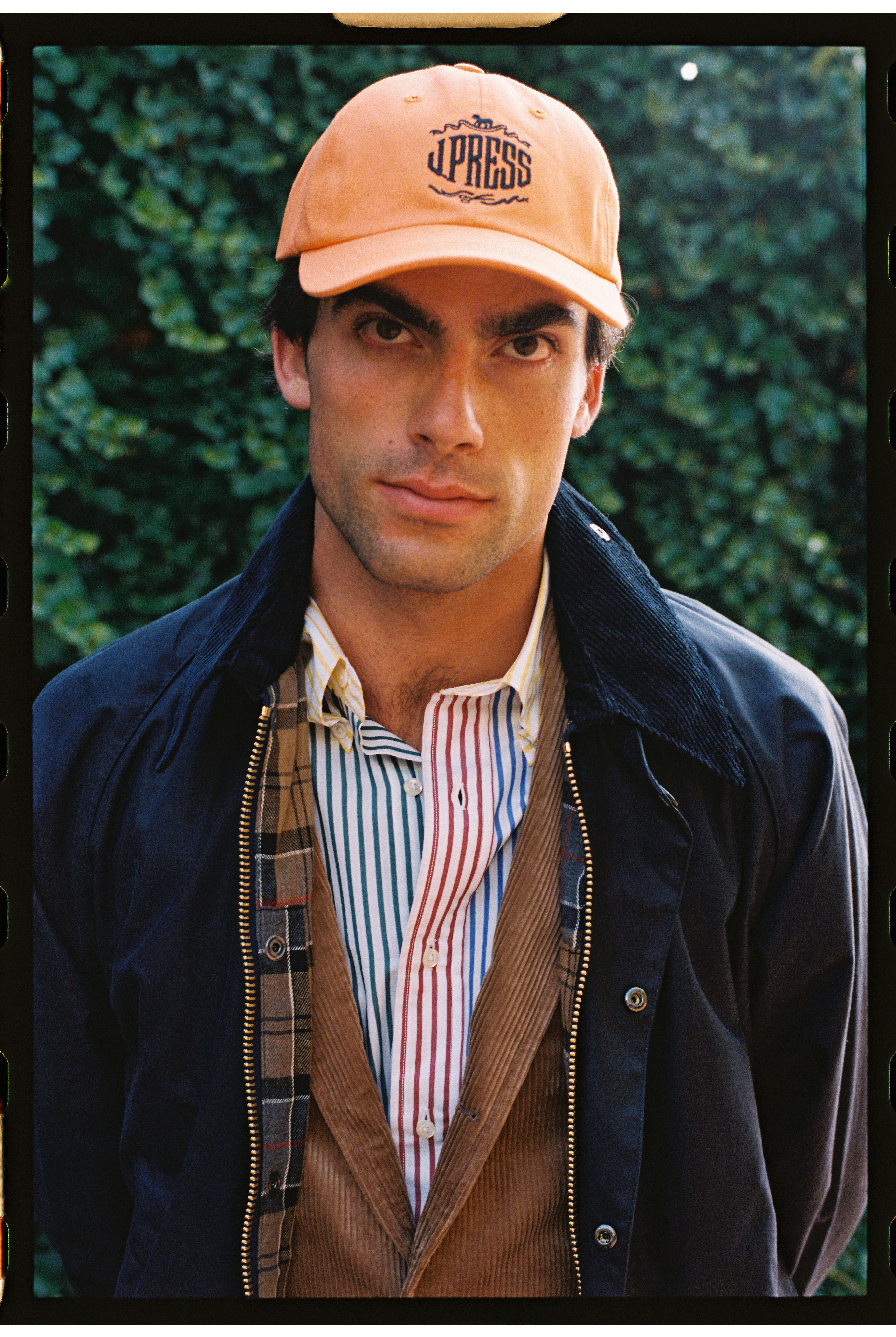 Made-in-USA Orange J. Press Embroidered Logo Dad Hat