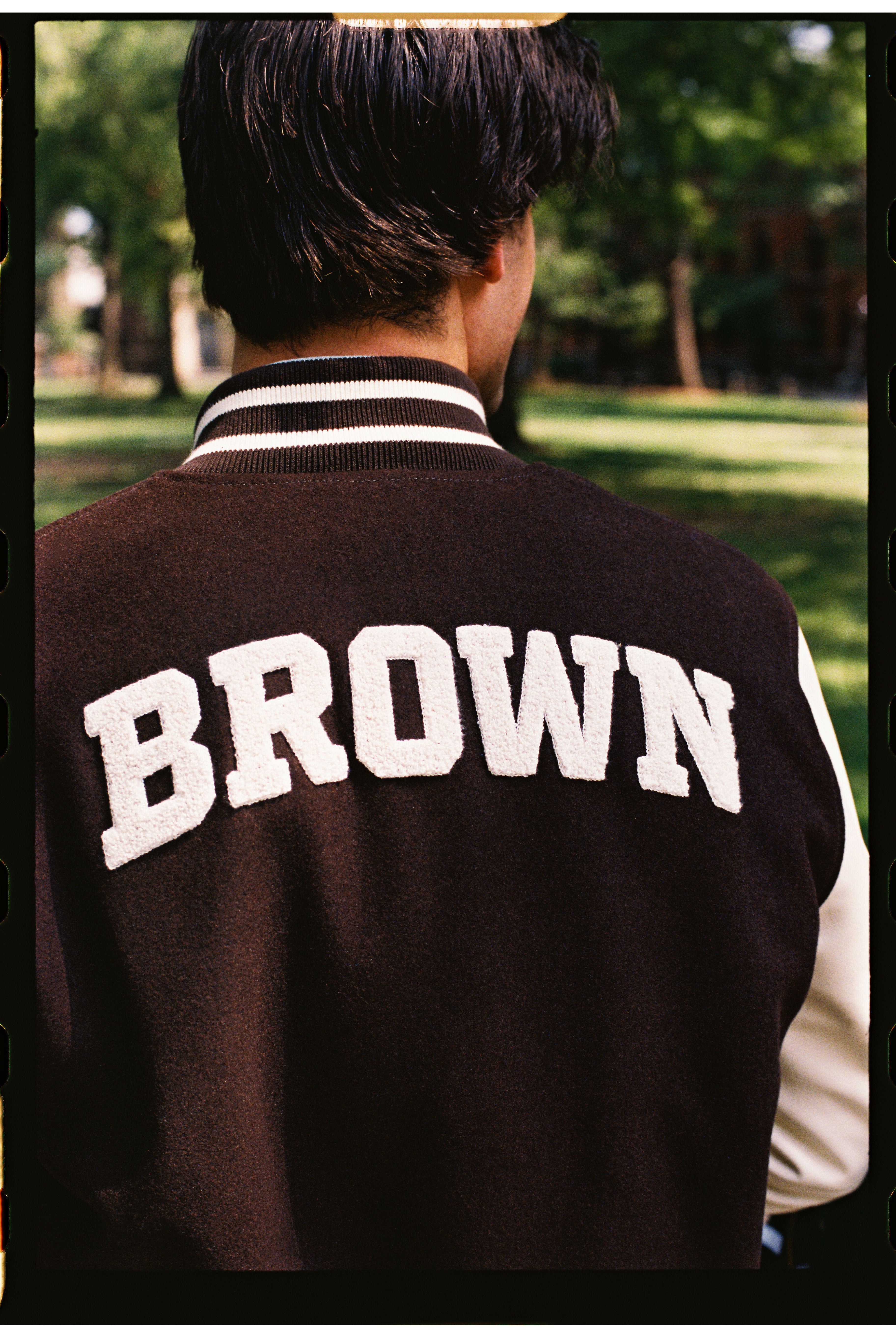 Brown Wool Varsity Jacket