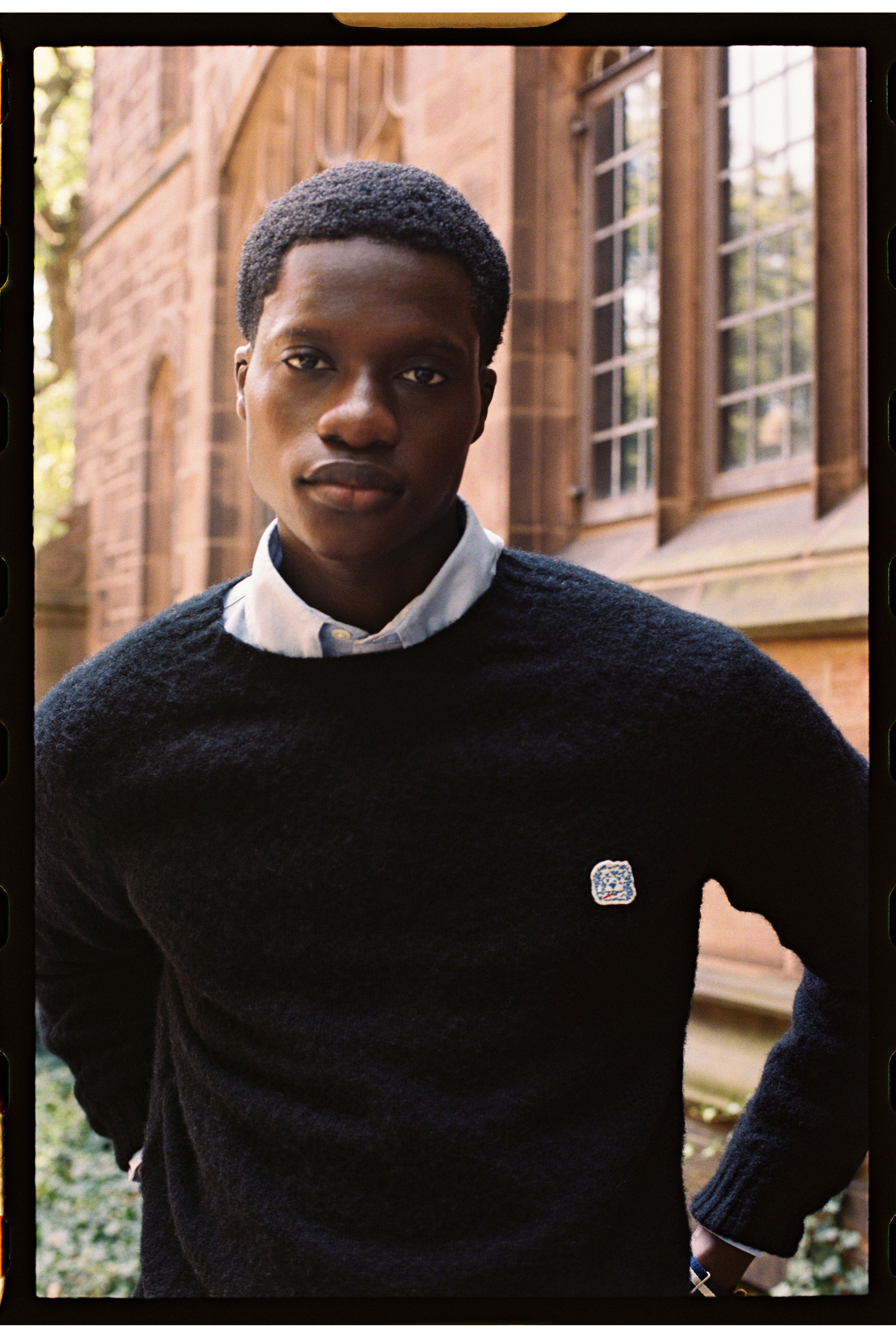 Made-in-Scotland Black Shaggy Dog Icon Sweater  - Trim Fit