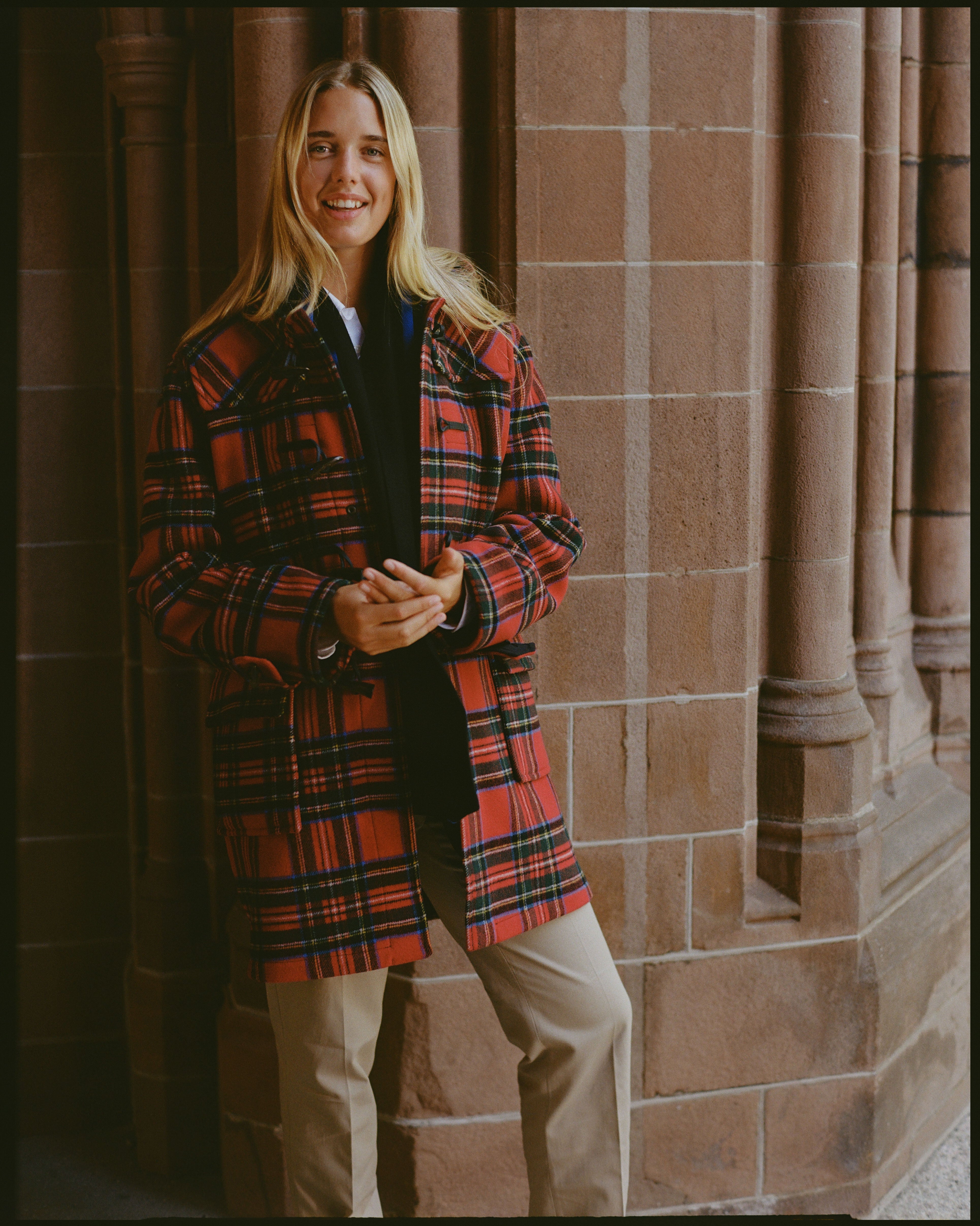 Morris Duffle Coat - Royal Stewart with Navy | J. Press