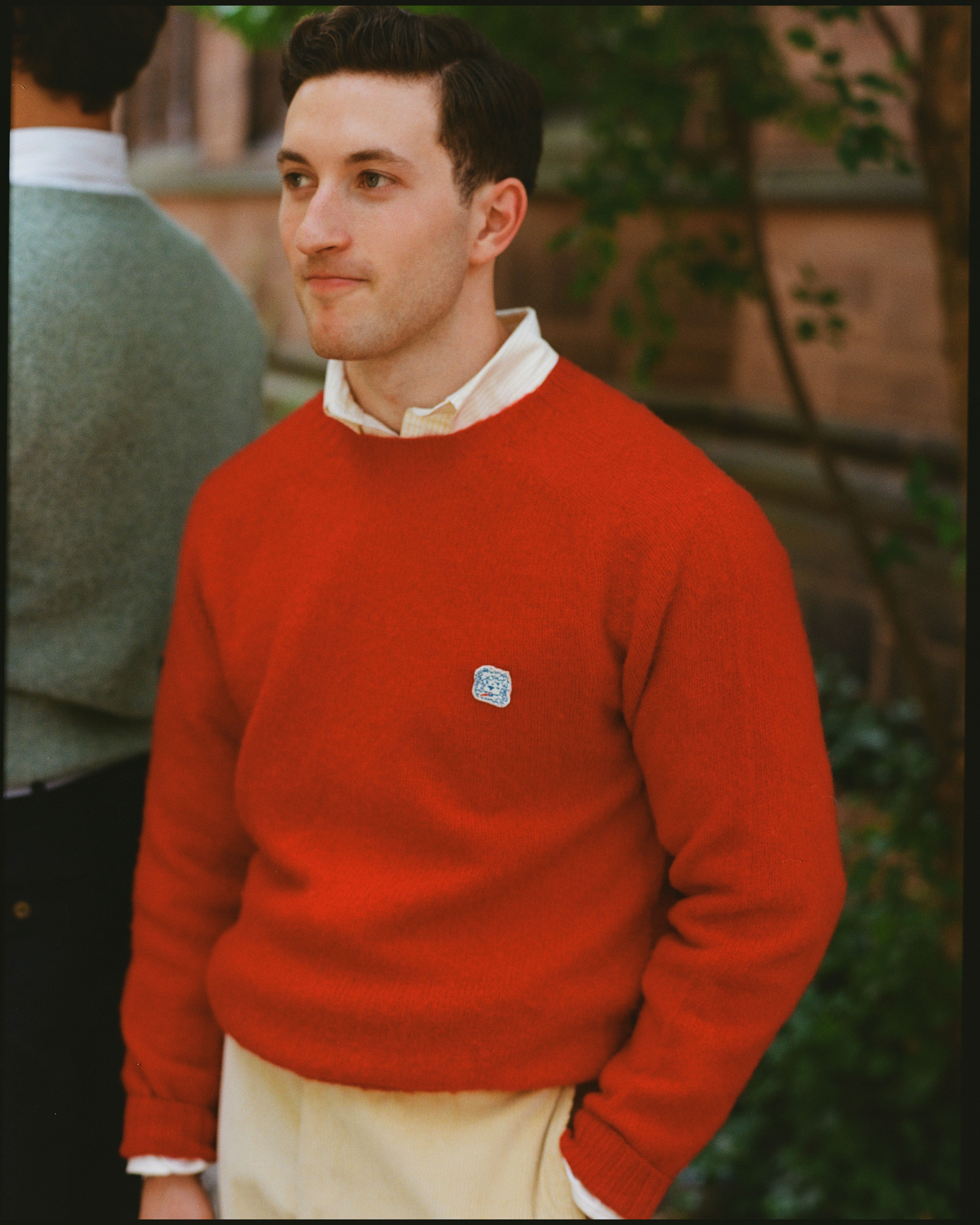 Made-in-Scotland Red Shaggy Dog Icon Sweater  - Trim Fit