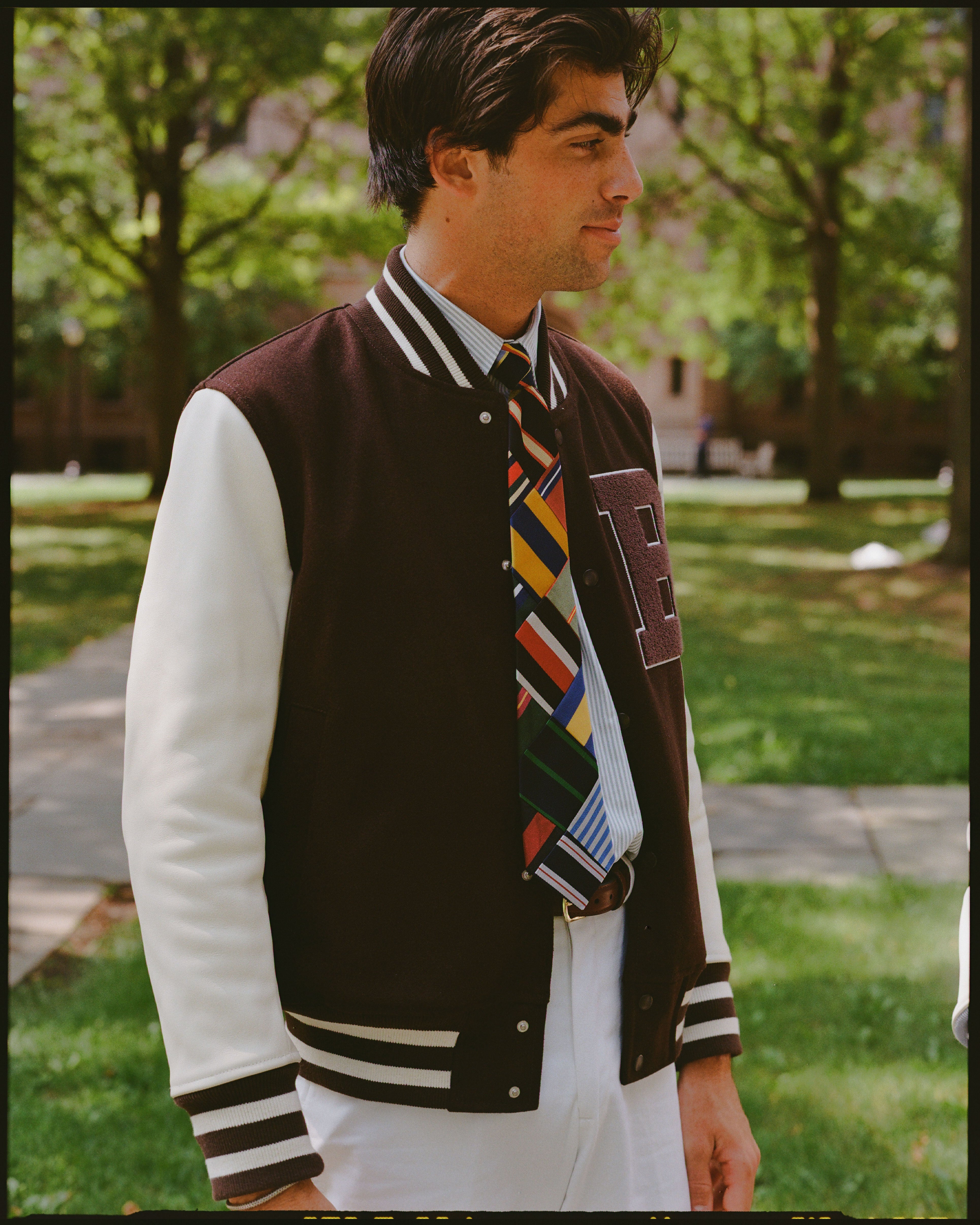 Brown Wool Varsity Jacket