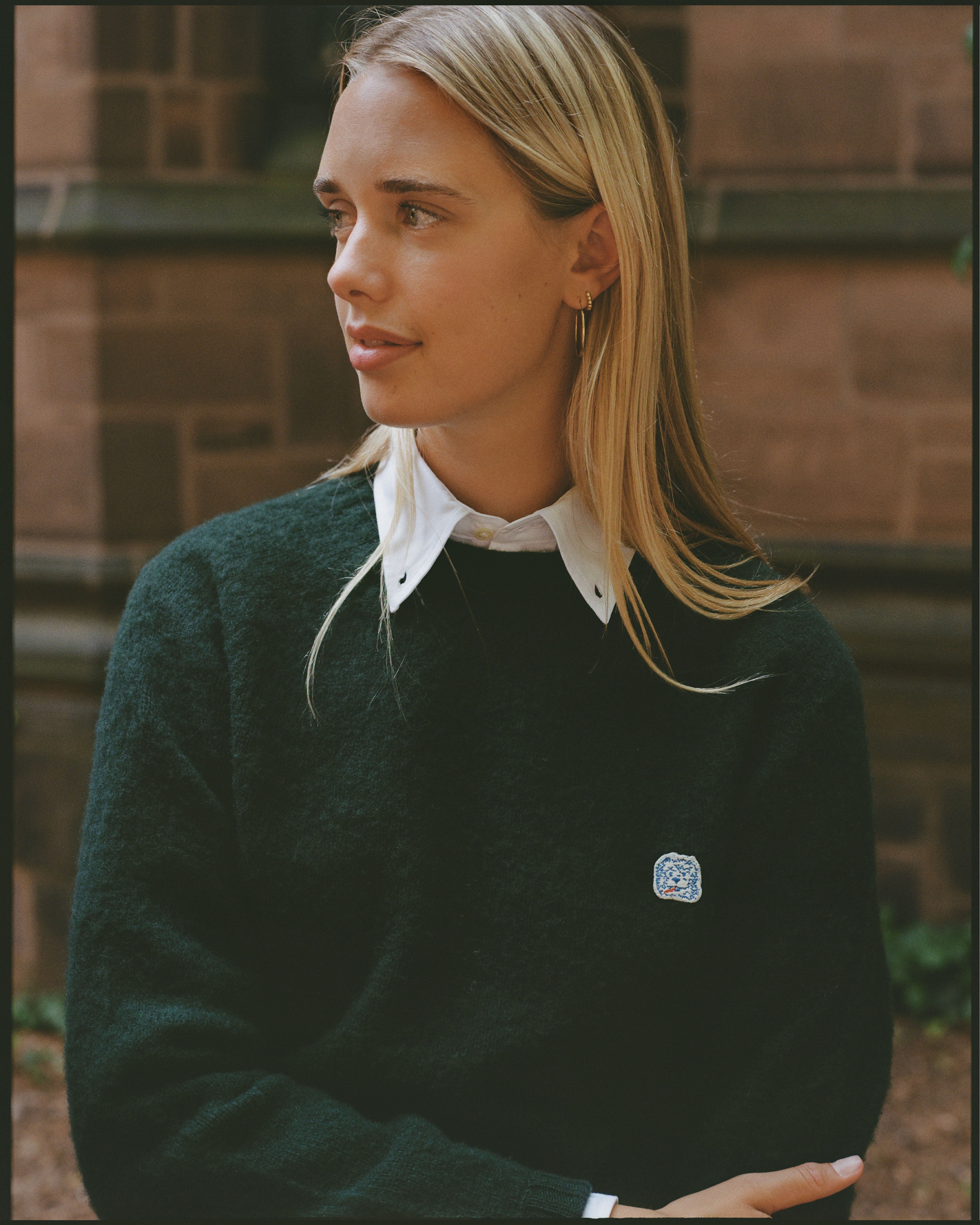 Made-in-Scotland Forest Green Shaggy Dog Icon Sweater  - Trim Fit