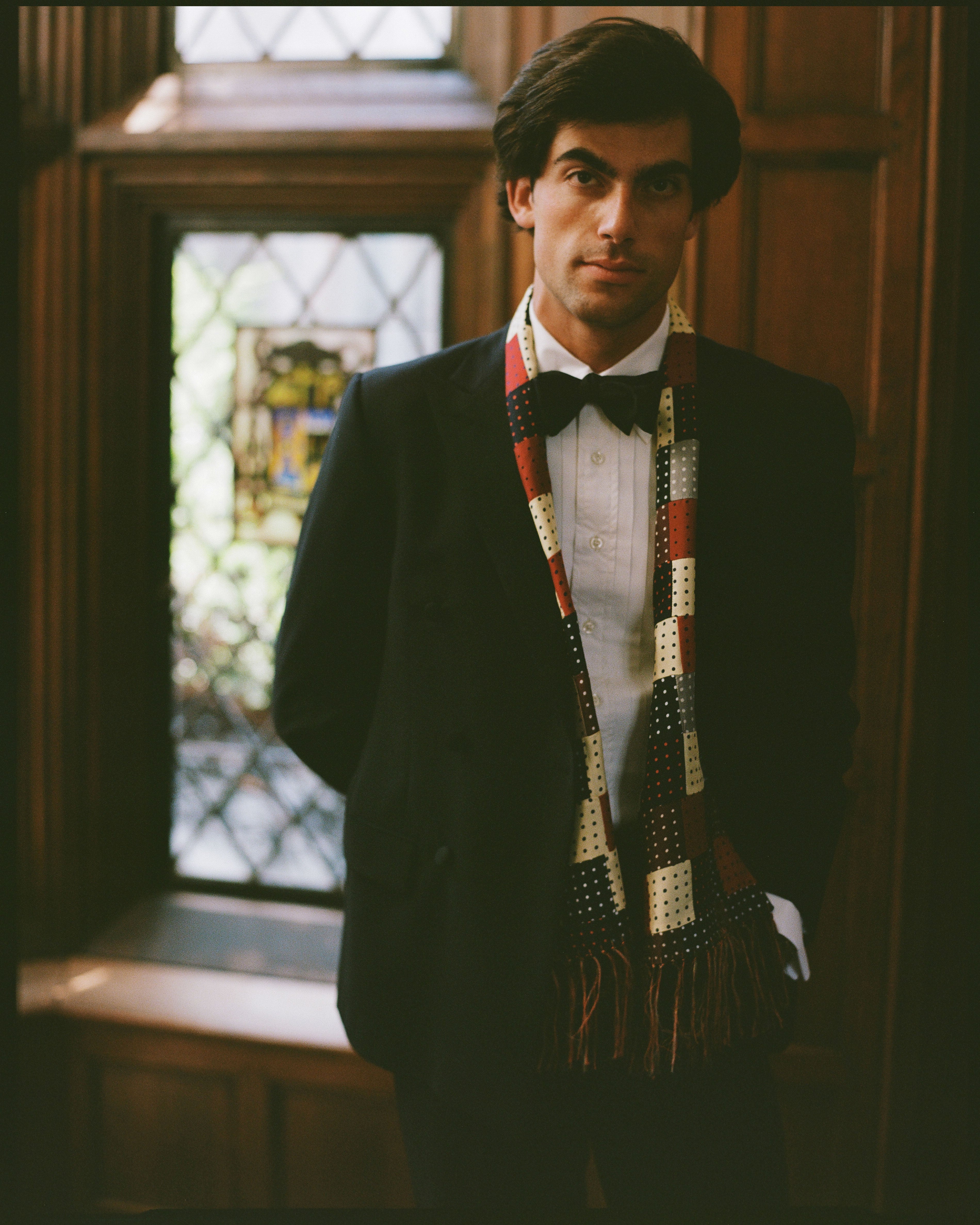 Pleated Front Straight Collar Formal Shirt