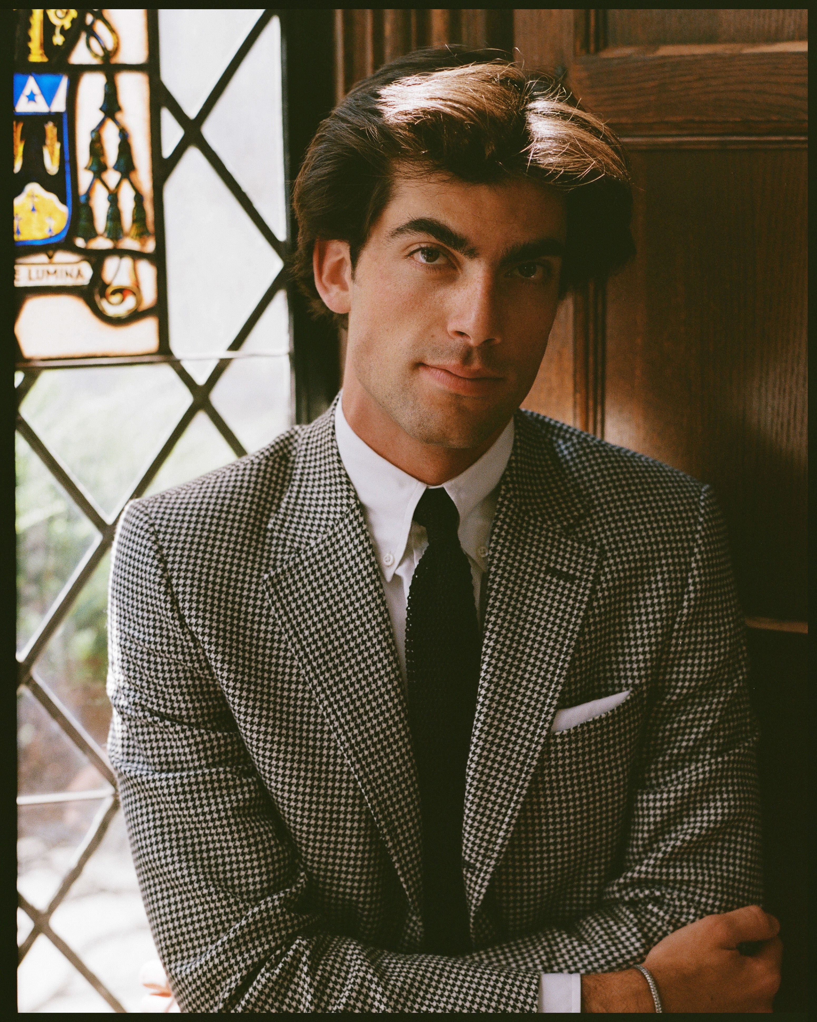 Made-in-Canada Black & White Houndstooth Pure Cashmere Sport Coat