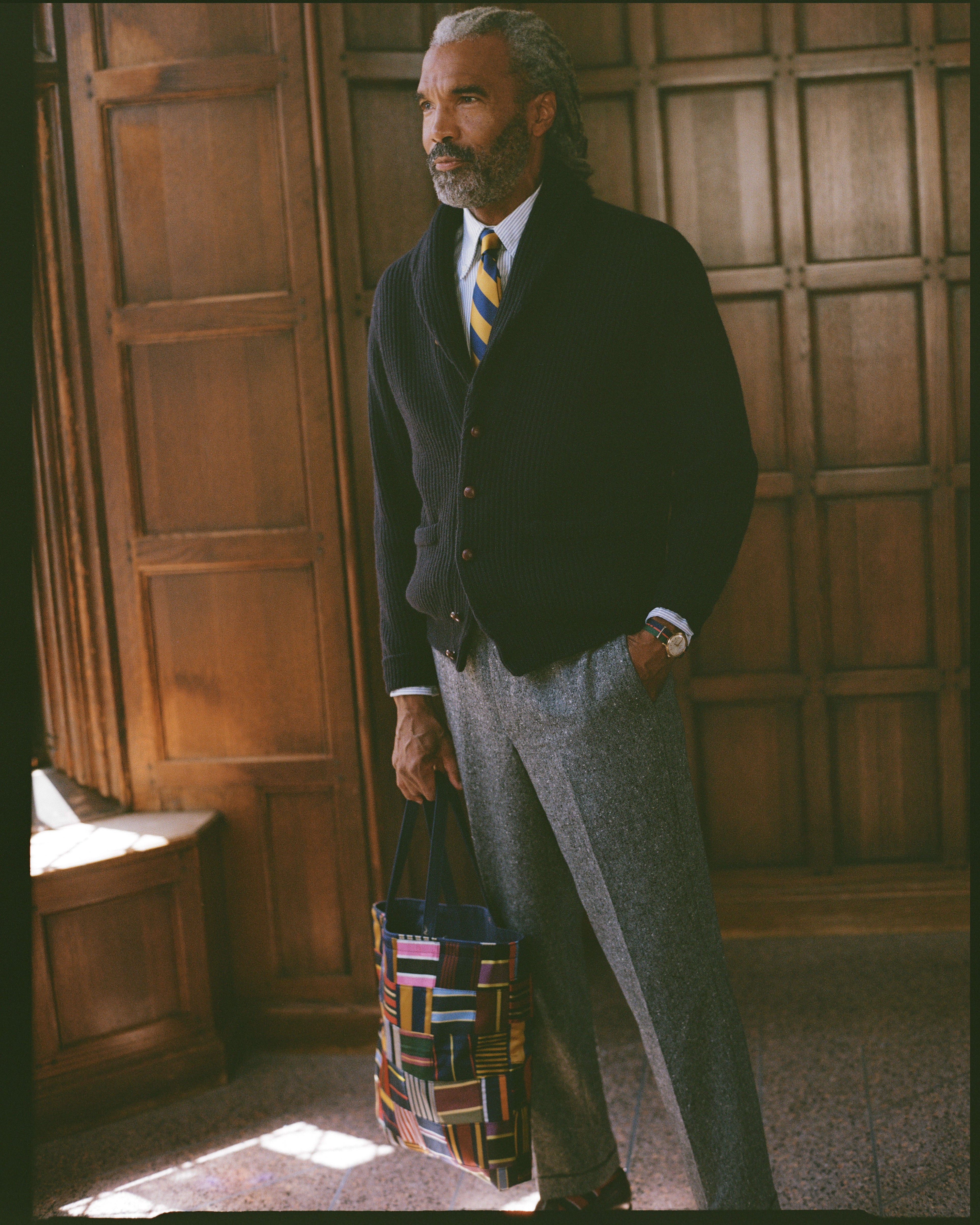 Navy Cashmere Shawl Collar Cardigan | Men's Cashmere Cardigan