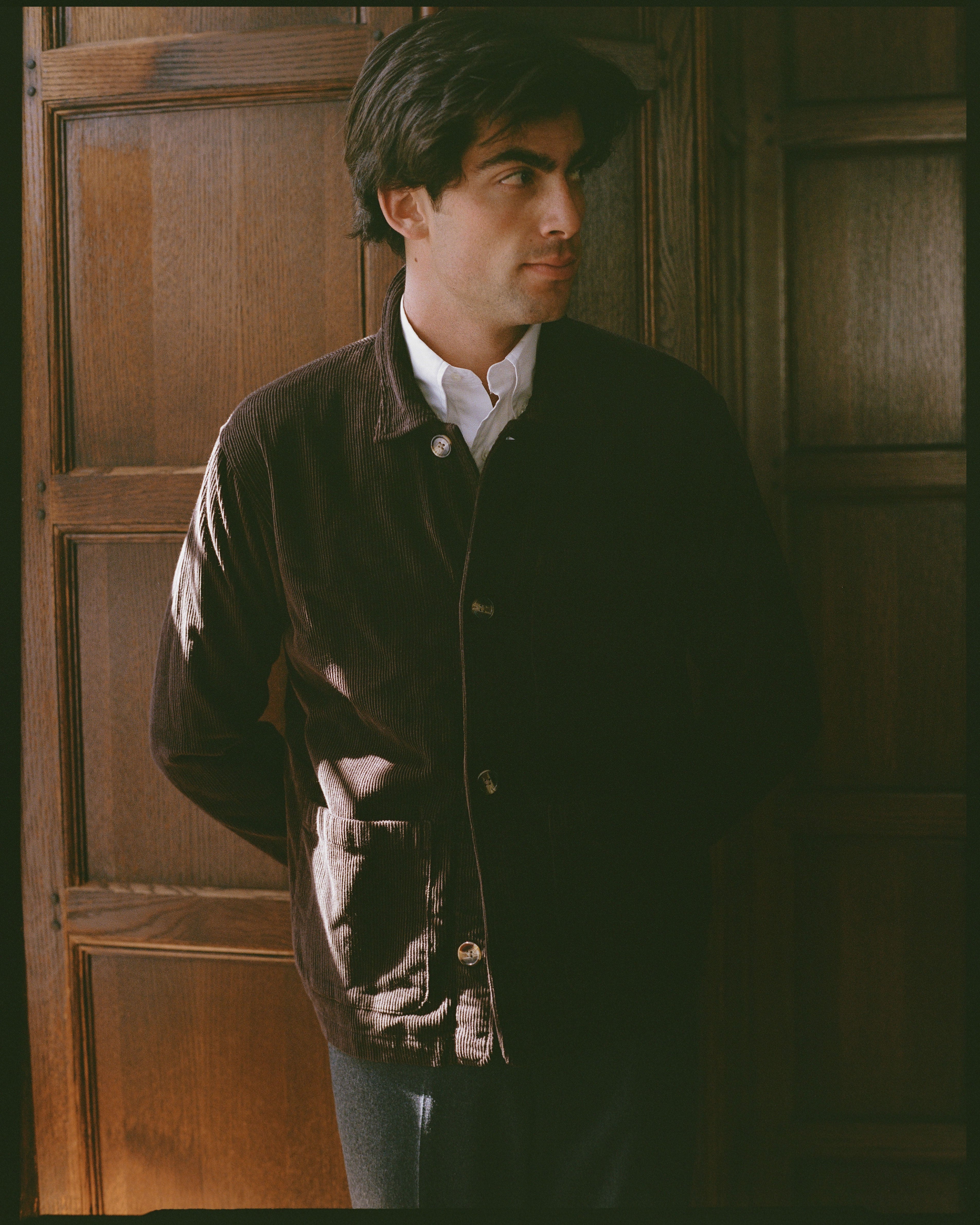 Tan Corduroy Chore Coat - Trim Fit