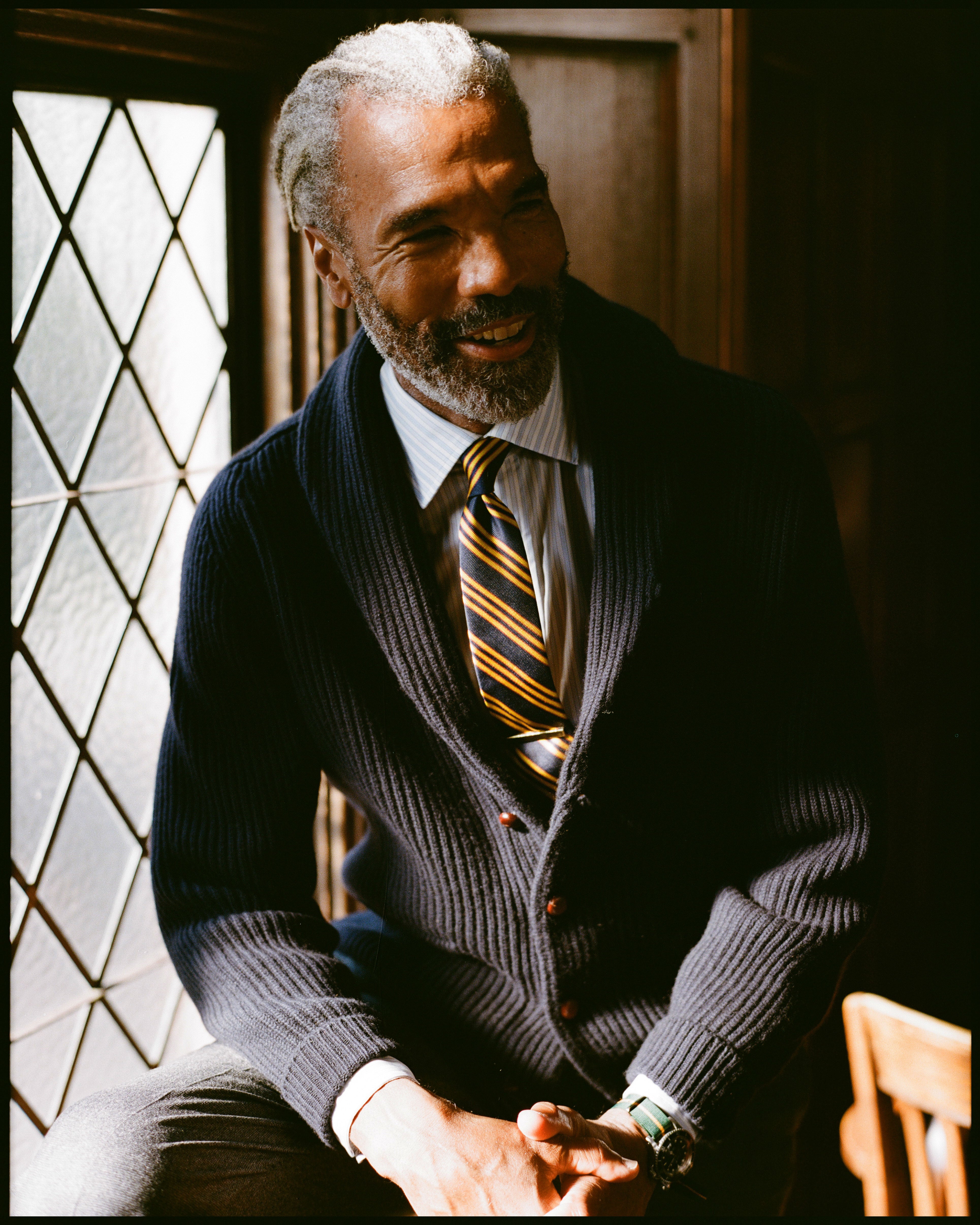 Navy Cashmere Shawl Collar Cardigan | Men's Cashmere Cardigan