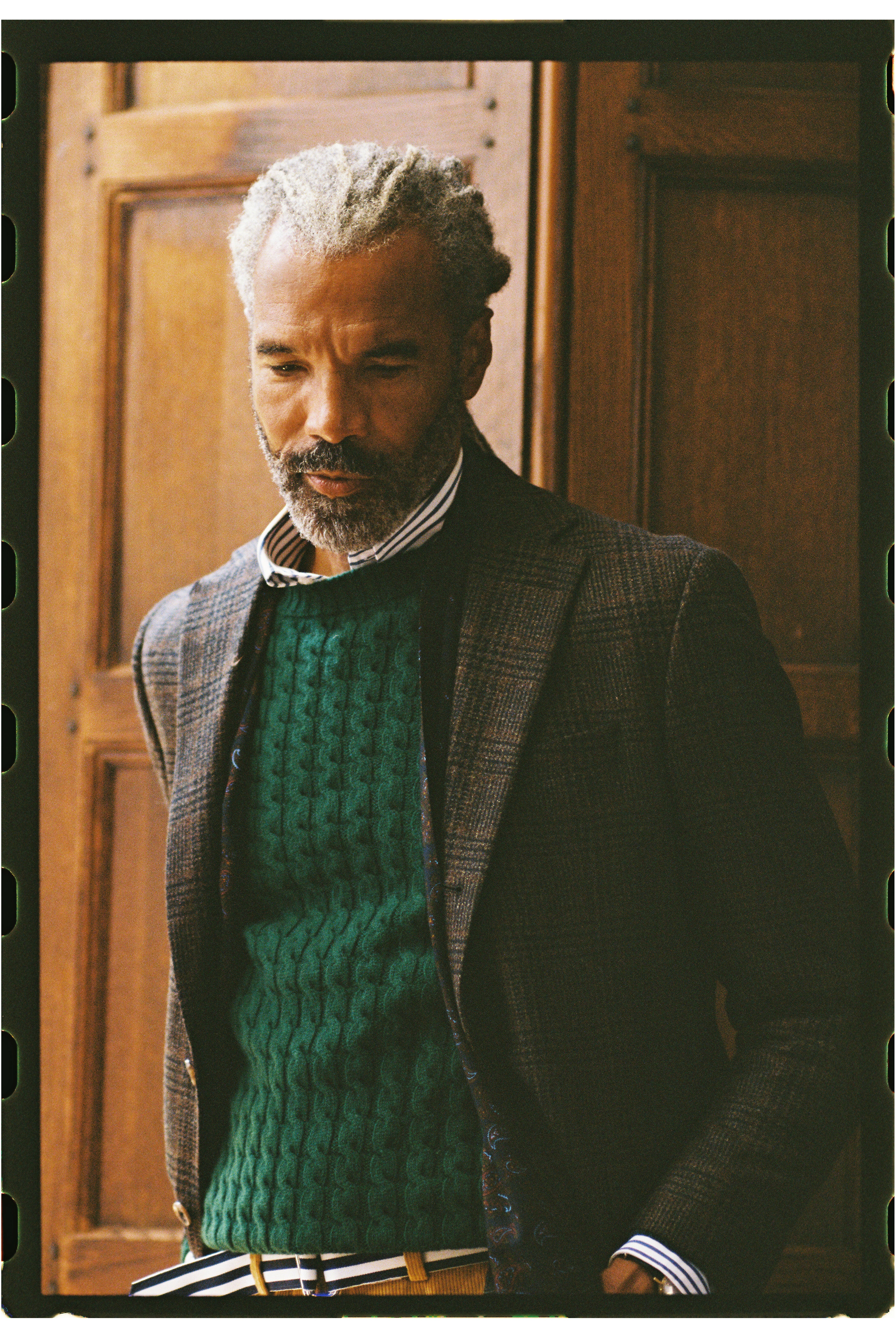 Made-in-Scotland Green Cable Knit Cashmere Sweater