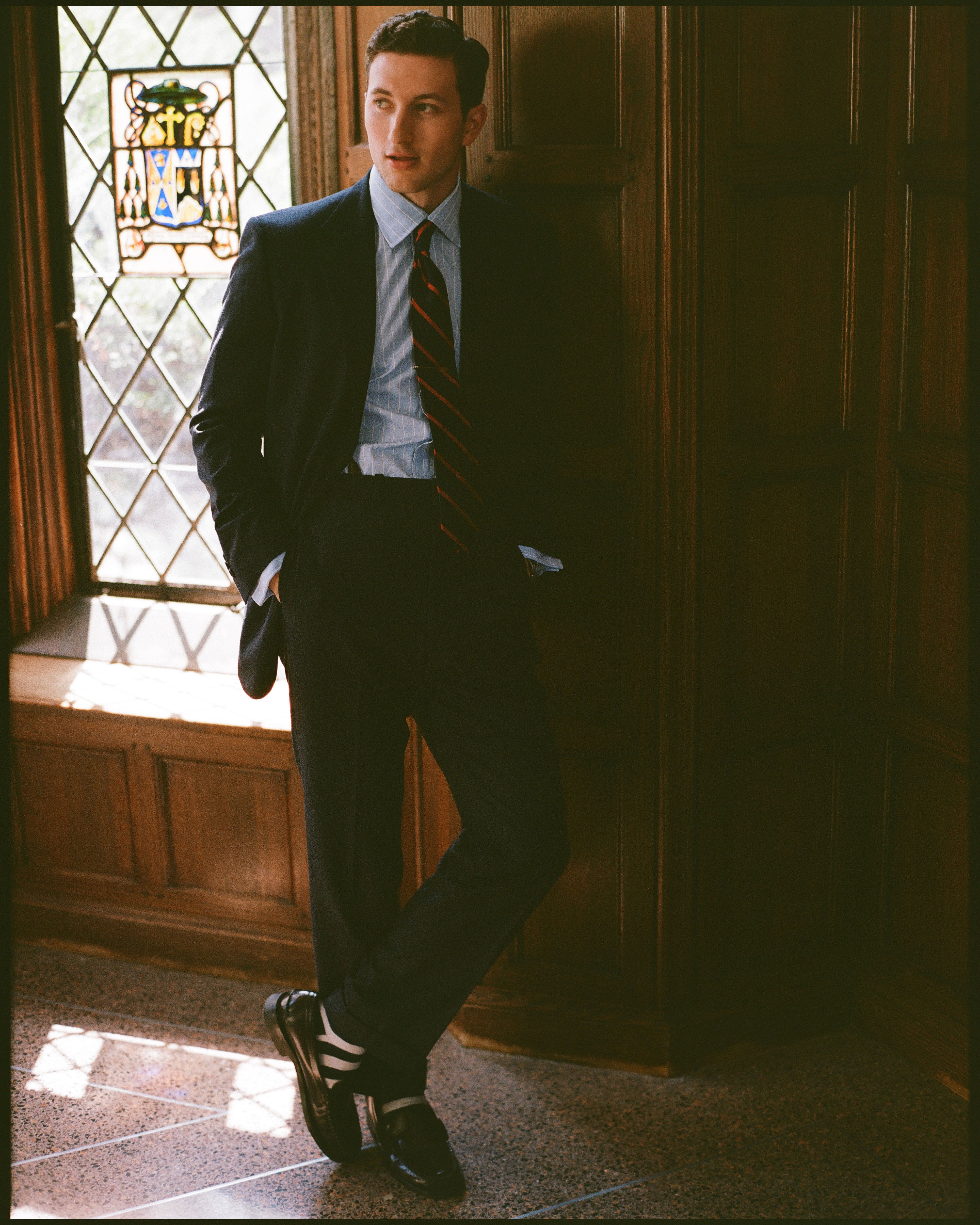 Made-in-USA Solid Navy Worsted Wool Suit - Custom Make