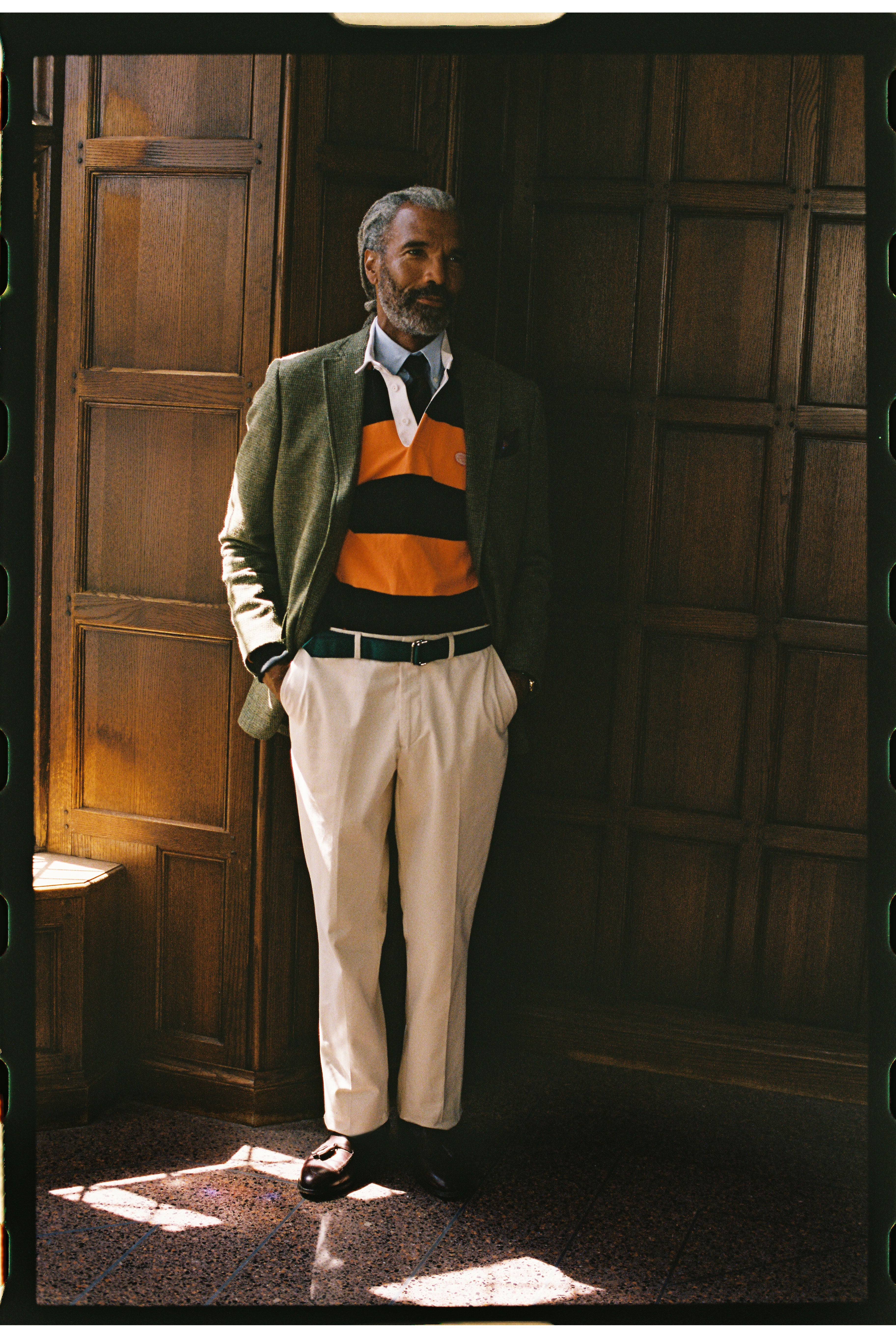 Made-in-USA Olive Tic Weave Cheviot Tweed Sport Coat