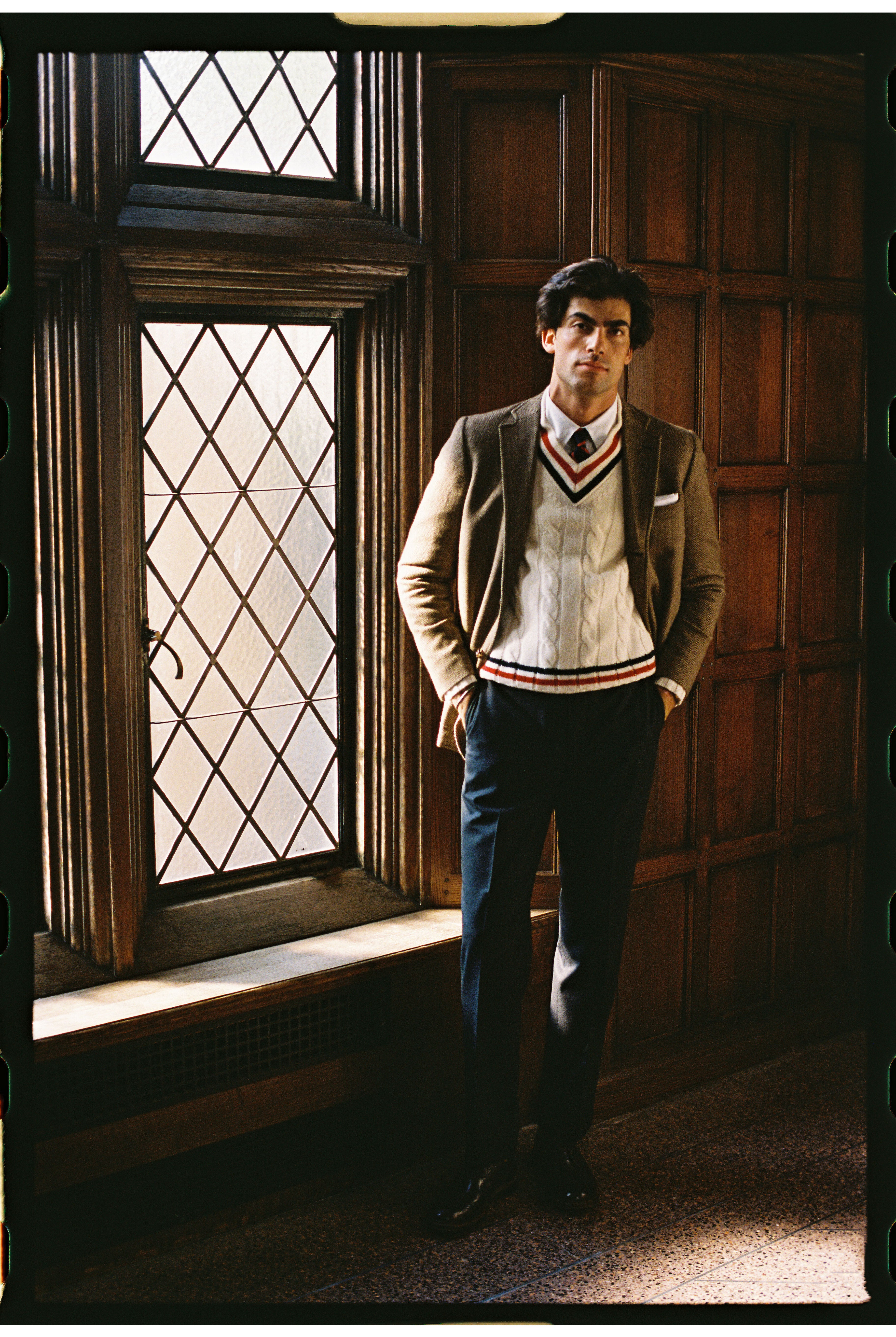 Made-in-USA Brown & Tan Herringbone Lambswool Sport Coat