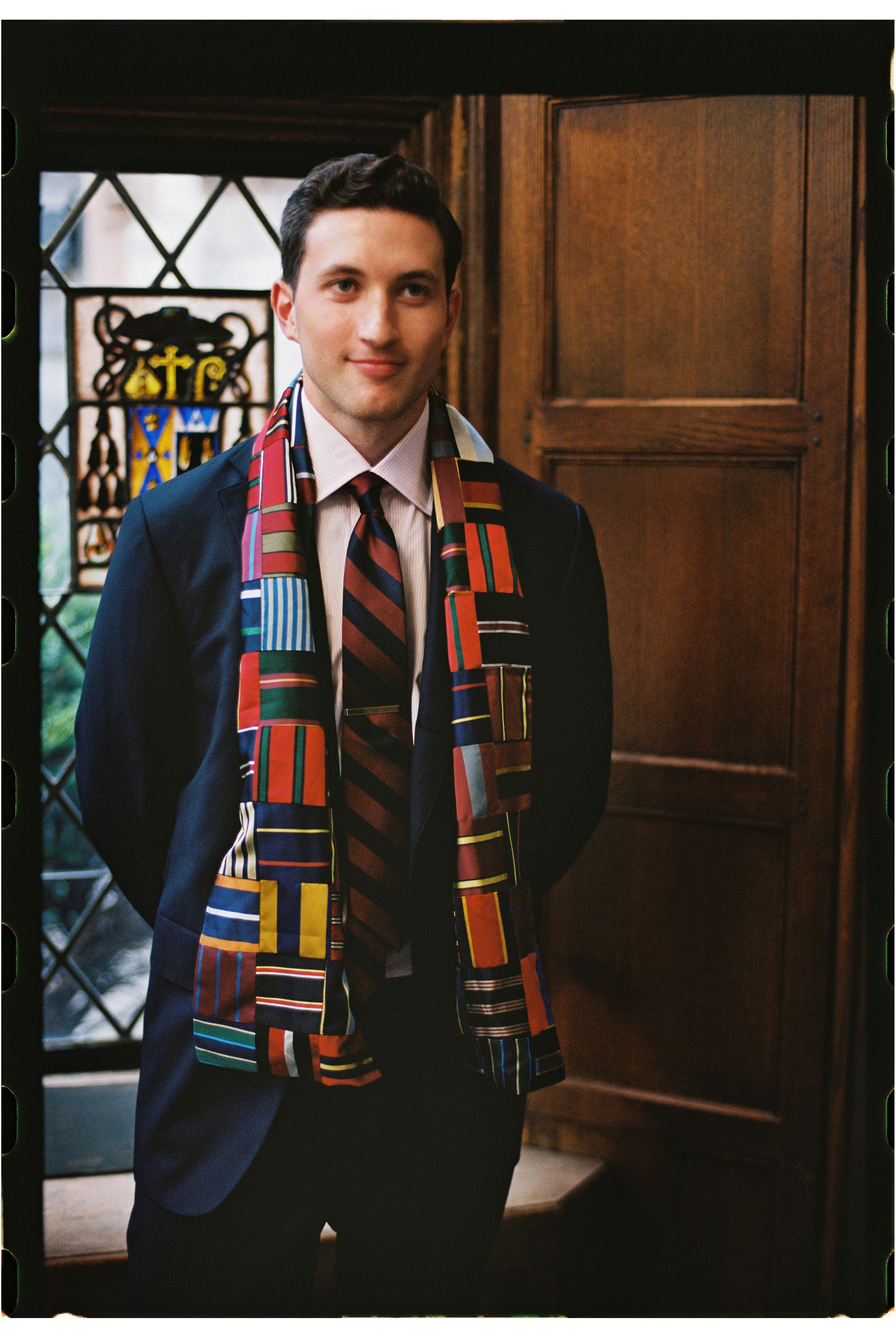 Made-in-USA Patchwork Silk Repp Muffler