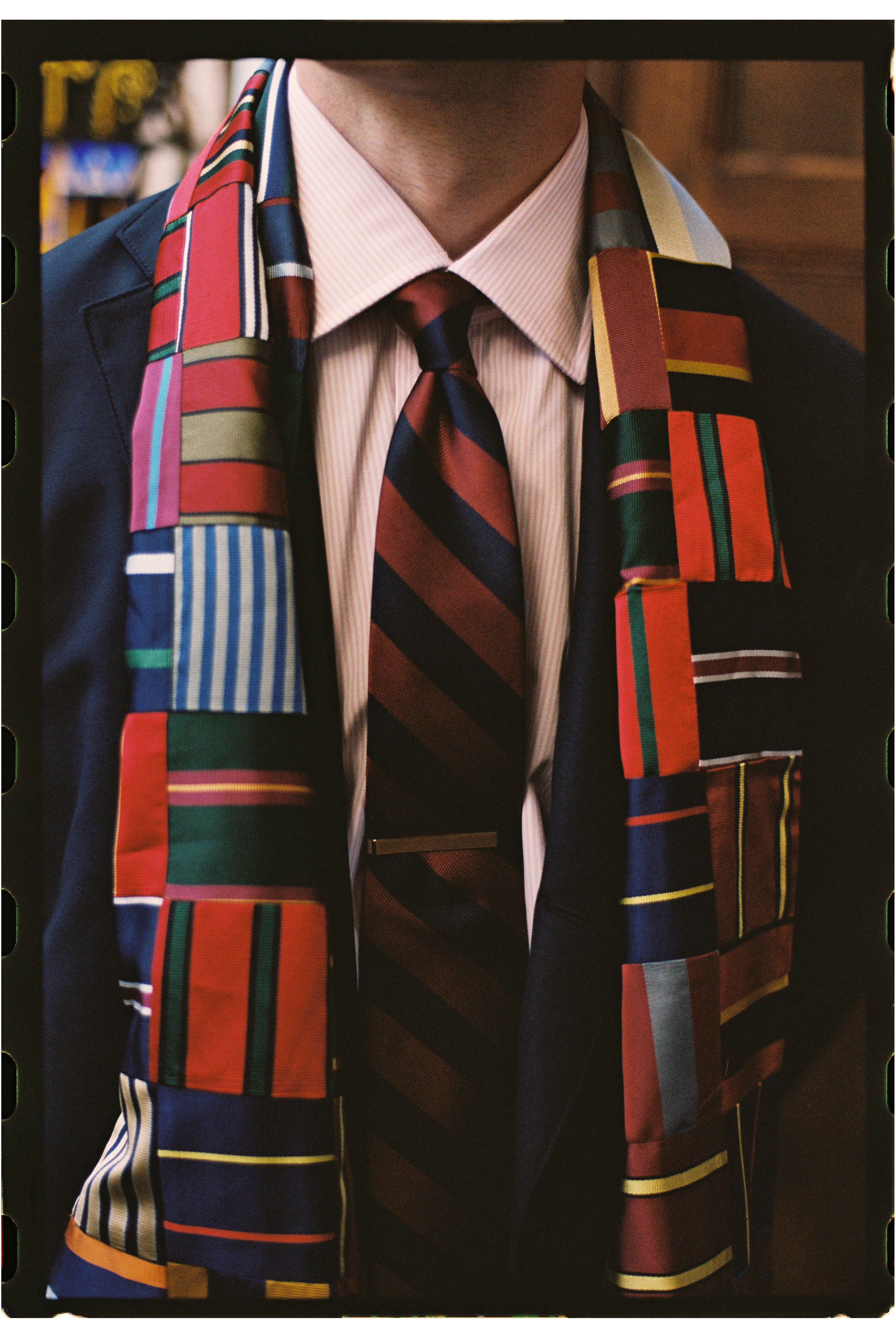 Made-in-USA Patchwork Silk Repp Muffler