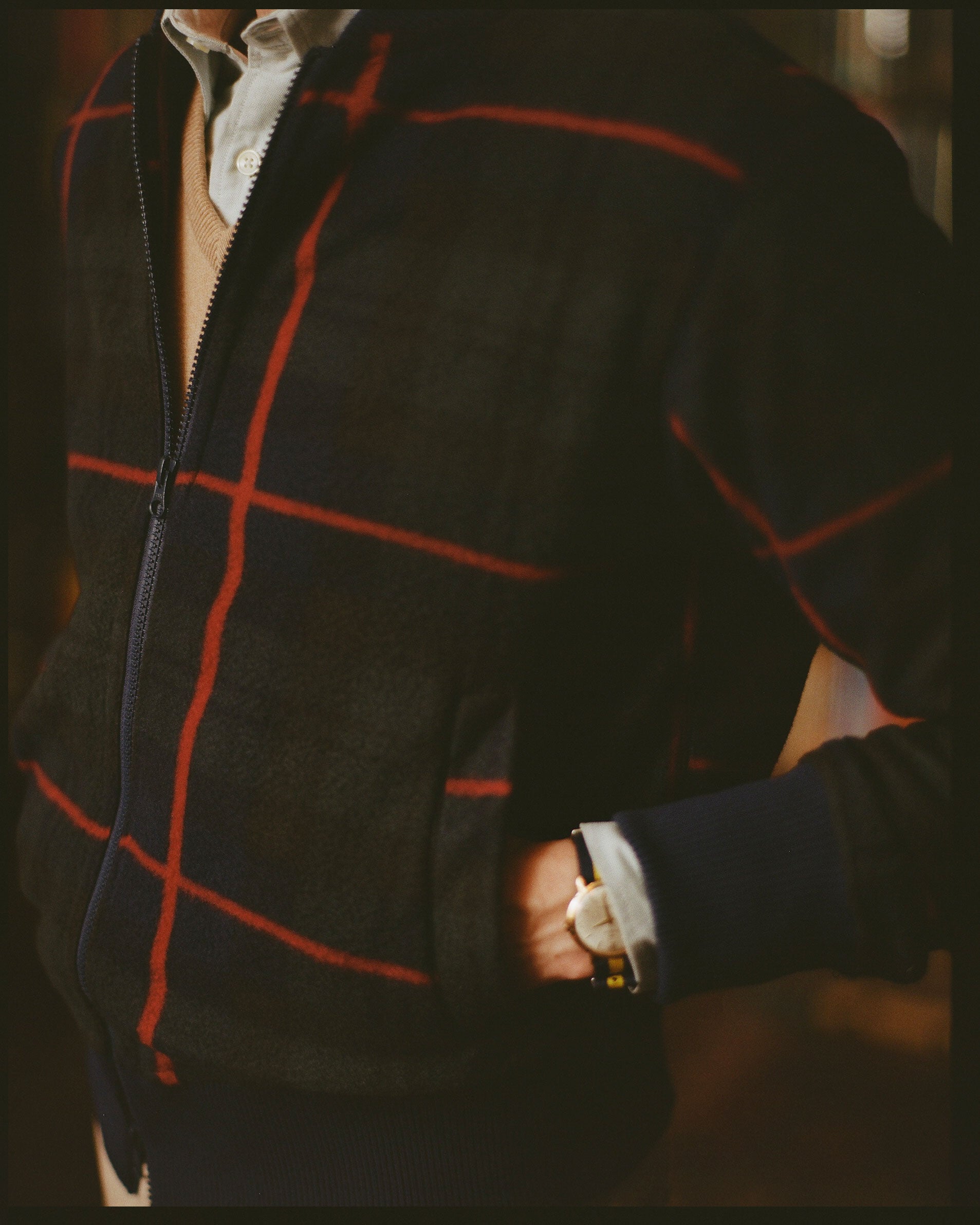 Blackwatch Tartan Polar Fleece Track Jacket