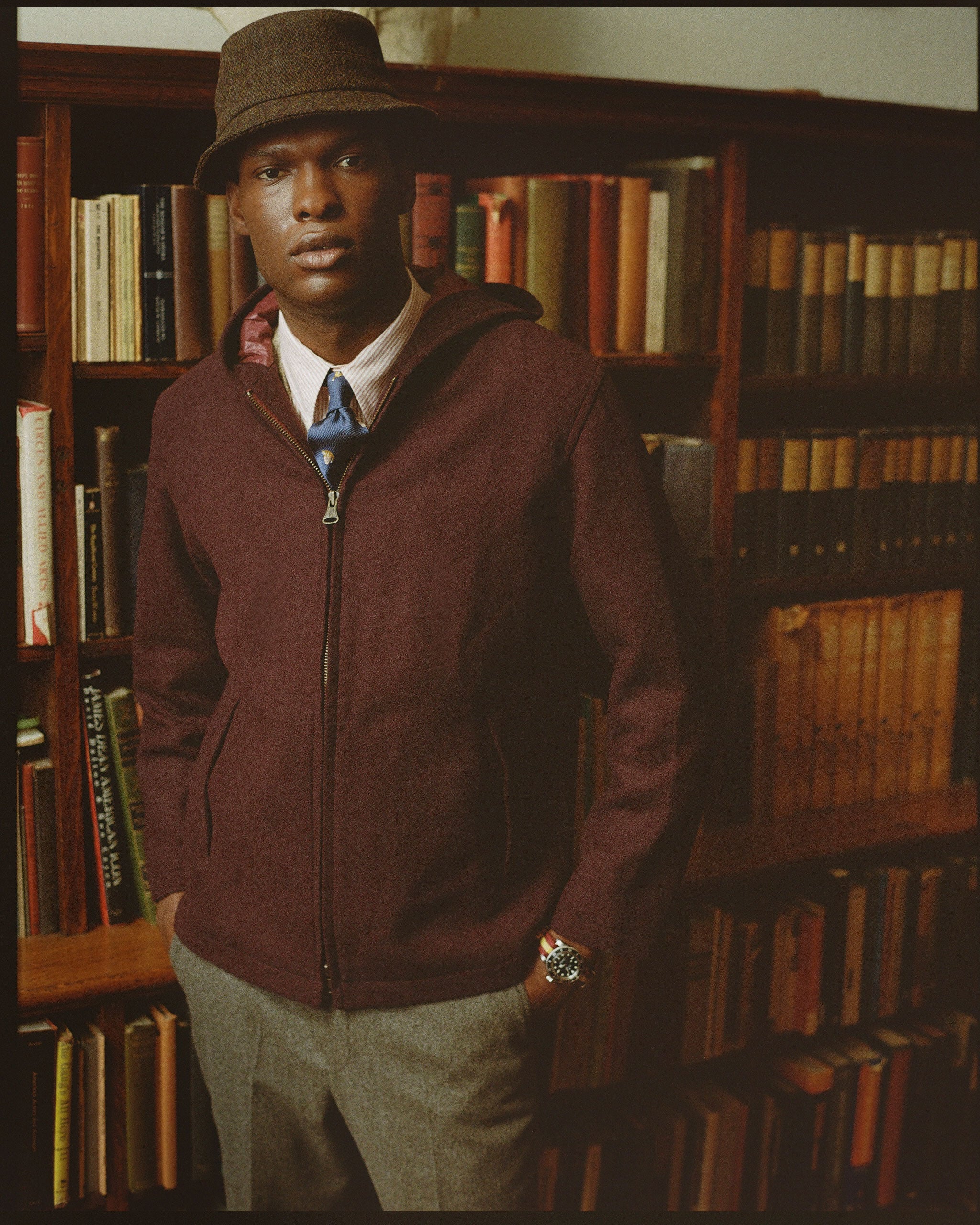 Burgundy Melton Wool Zermatt Coat