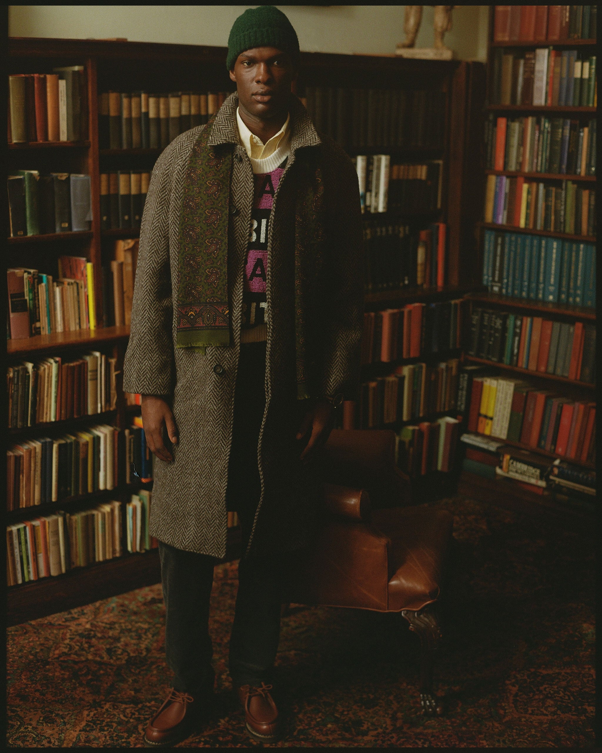 Made-in-USA Cheviot Tweed Top Coat