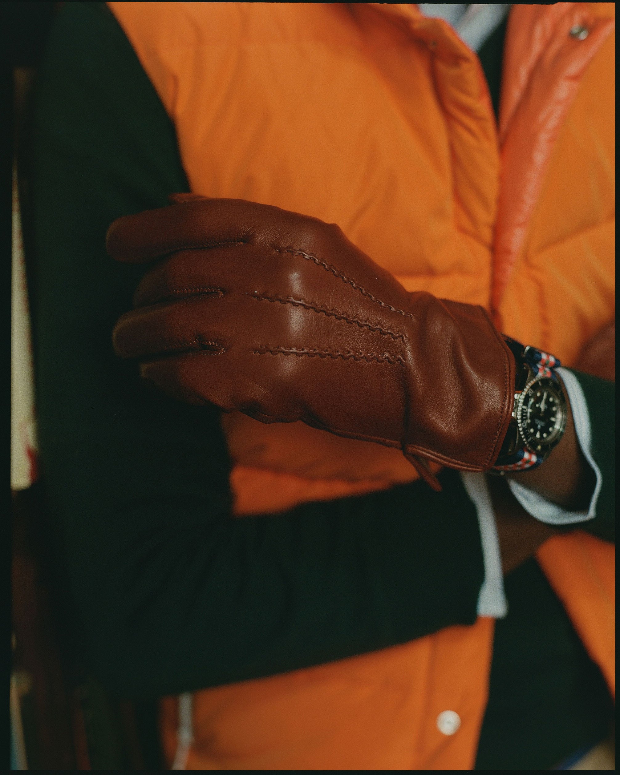 Orange Down Puffer Vest - Trim Fit