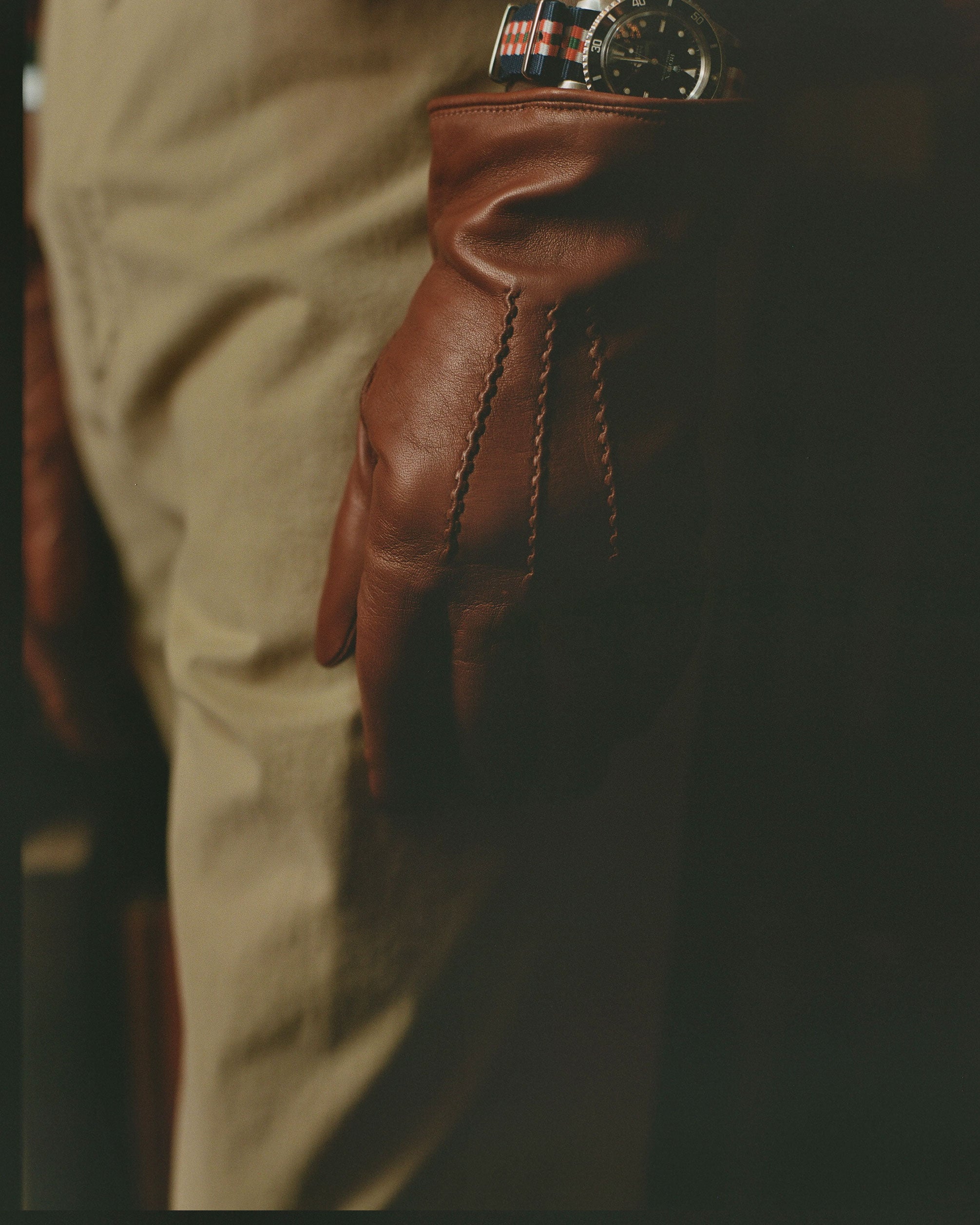 Made-in-Italy Cashmere-Lined Cognac Nappa Leather Gloves