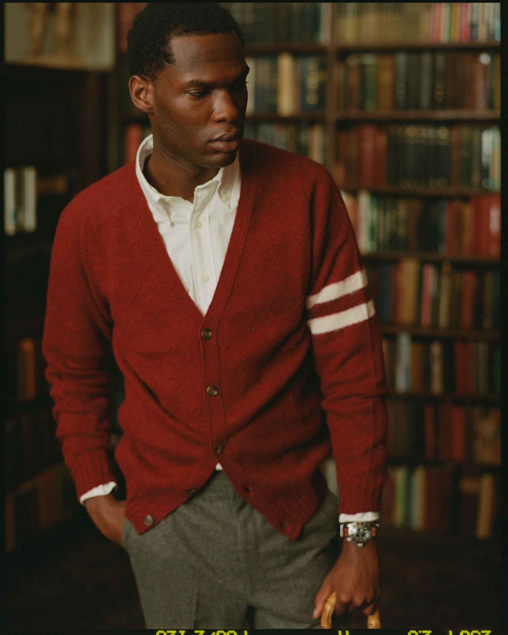 Shaggy Dog University Cardigan - Burgundy | Men's Sweaters - J. Press