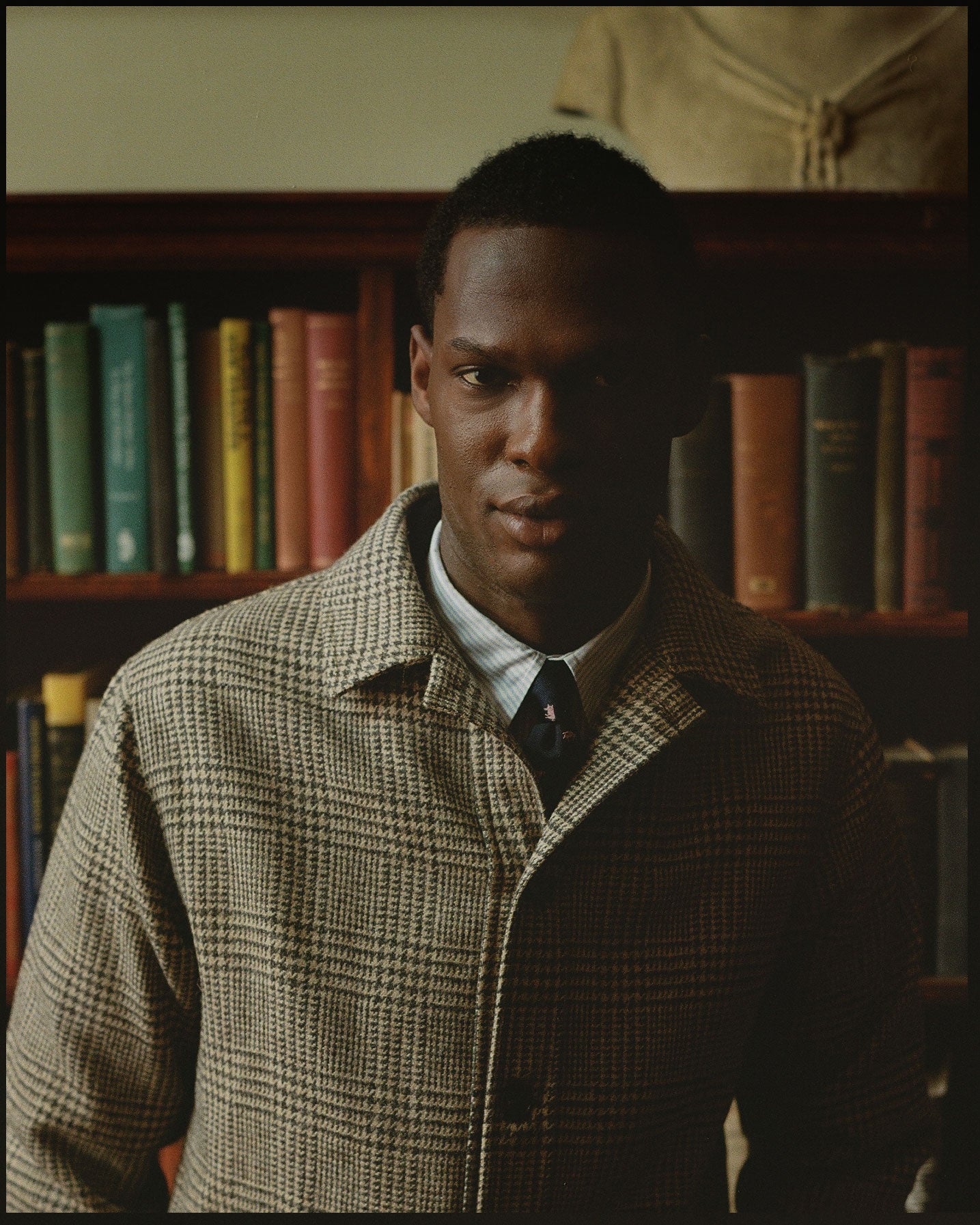 Made-in-England Black & Cream Cheviot Tweed Chore Coat