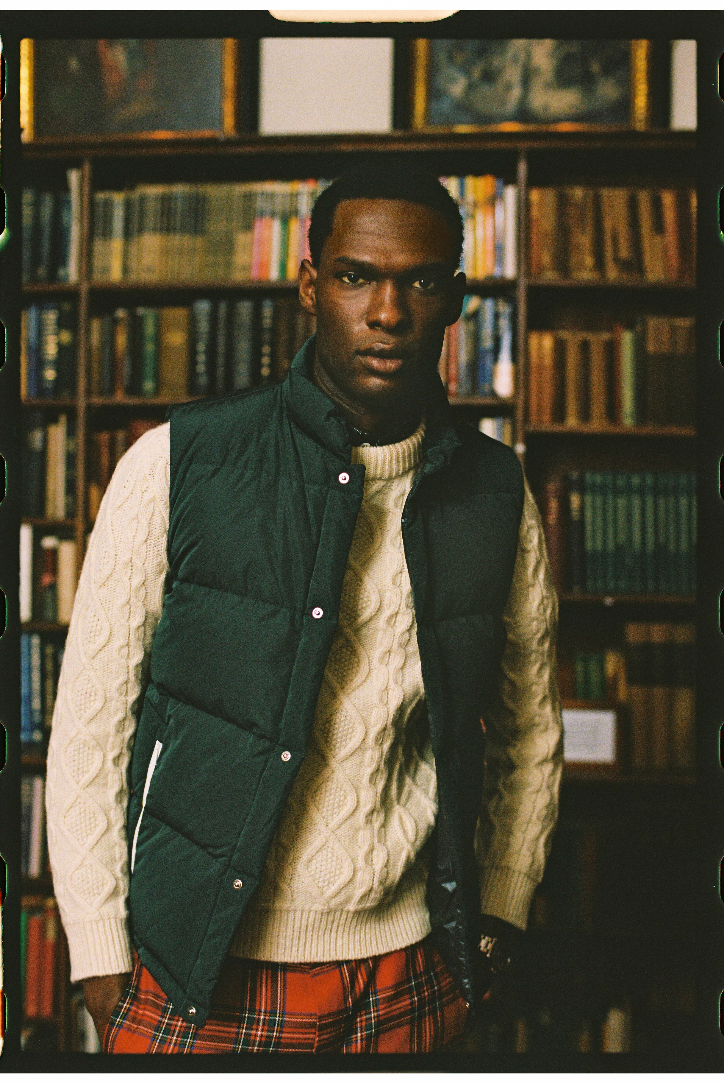 Bottle Green Down Puffer Vest - Trim Fit