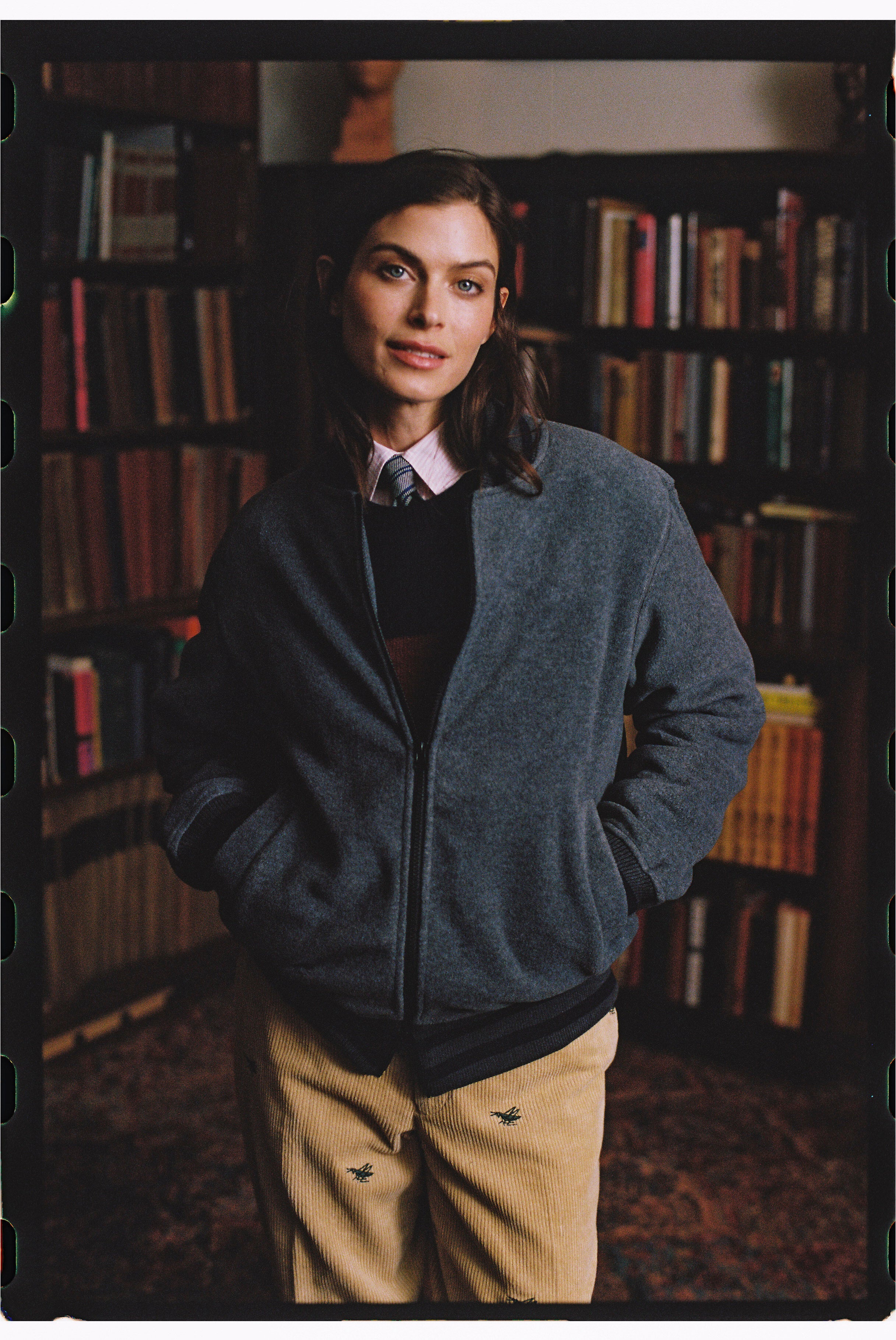 Charcoal Polar Fleece Track Jacket - Trim Fit