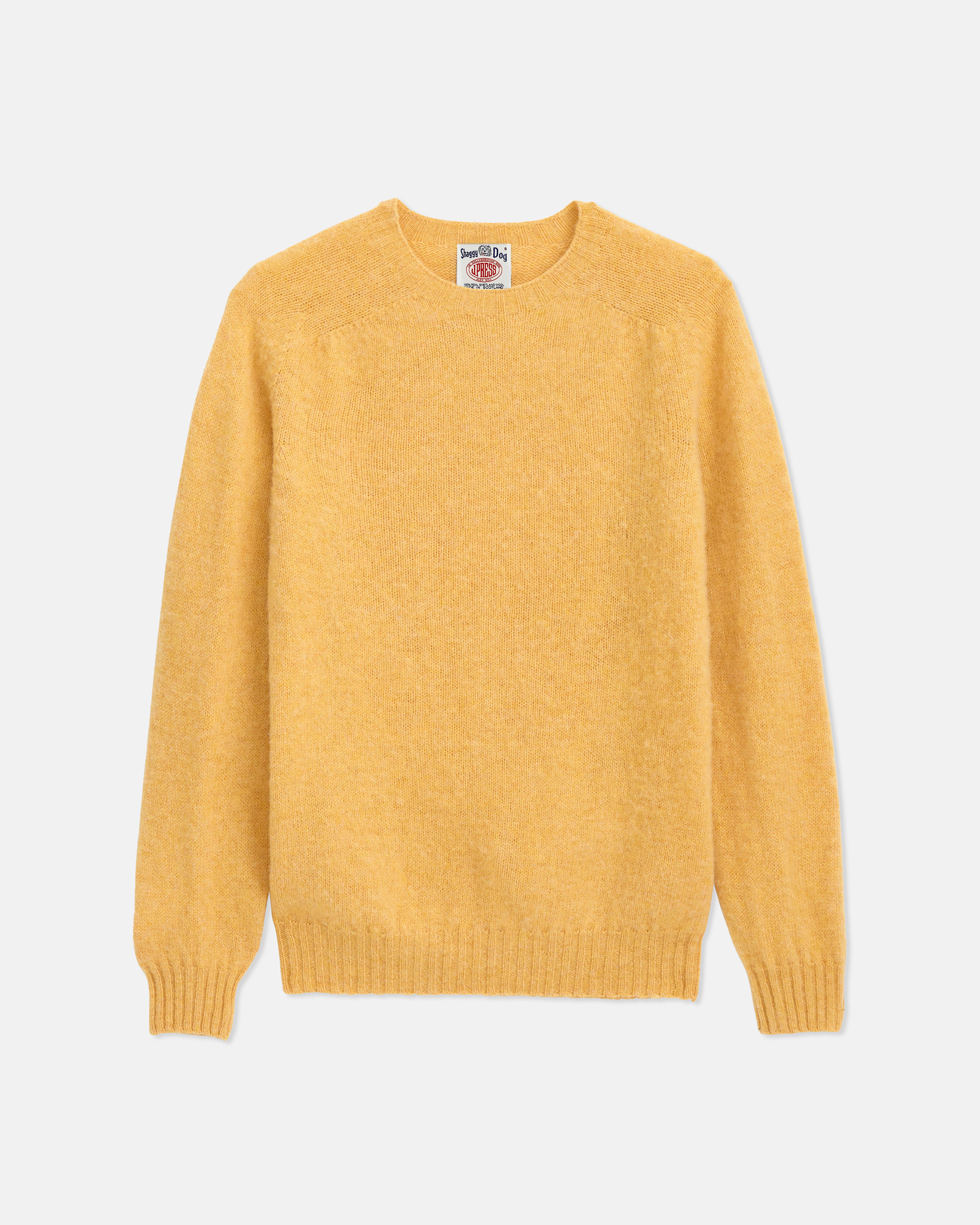 Made-in-Scotland Yellow Shaggy Dog Sweater - Trim Fit