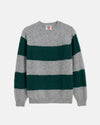 Made-in-Scotland Grey & Green Stripe Shaggy Dog Sweater - Trim Fit