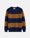 Made-in-Scotland Navy & Brown Stripe Shaggy Dog Sweater - Trim Fit