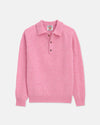 Made-in-Scotland Pink Shaggy Dog Polo Sweater - Trim Fit