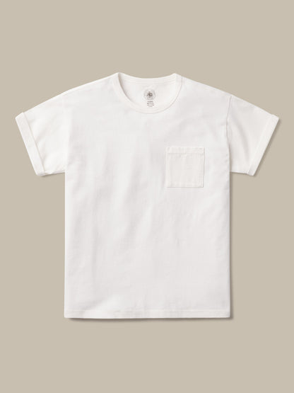 J.PRESS x BUCK MASON TOUGH KNIT POCKET T - WHITE