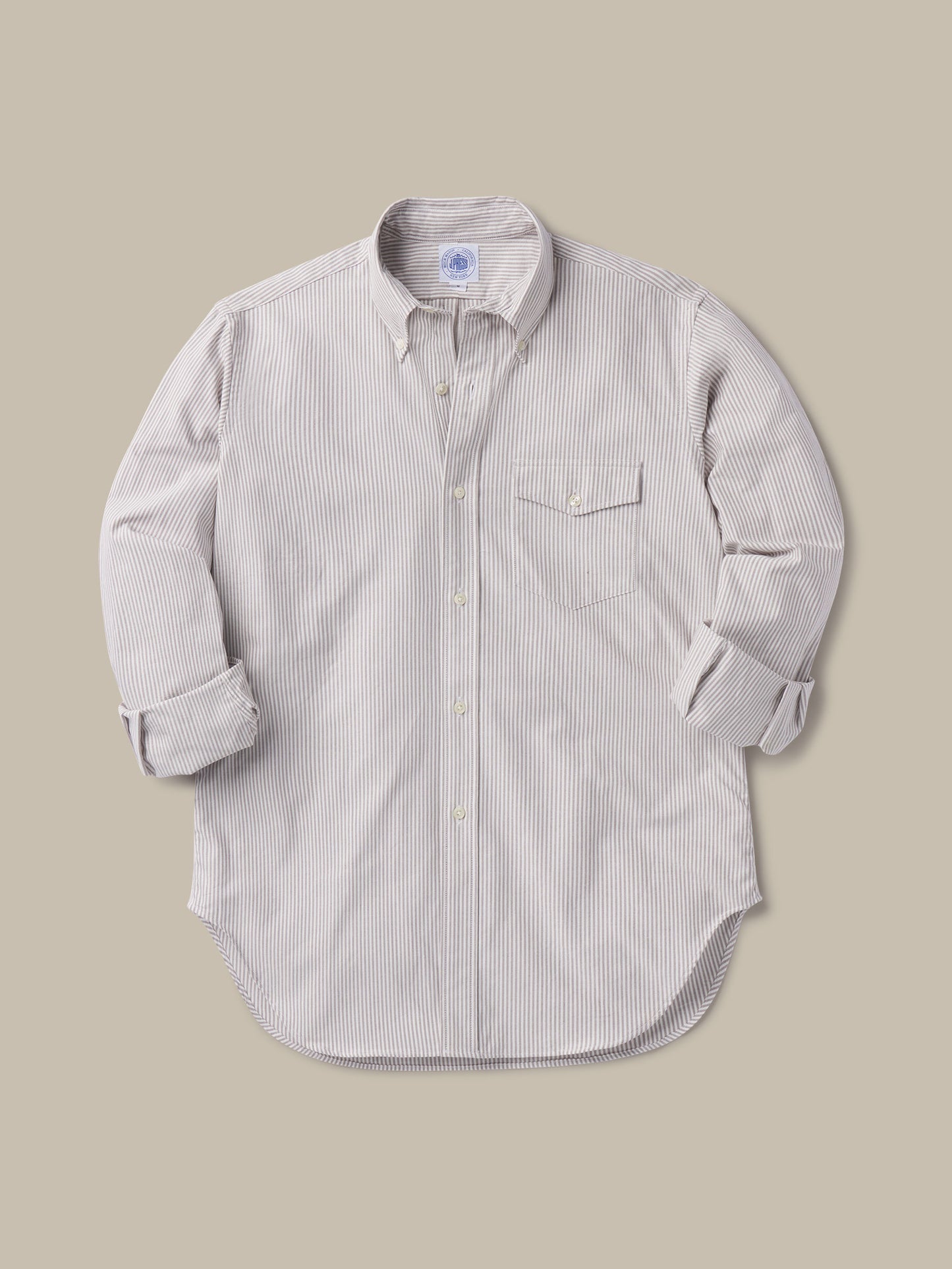 J.PRESS x BUCK MASON OXFORD BUTTON DOWN SHIRT - BROWN/WHITE