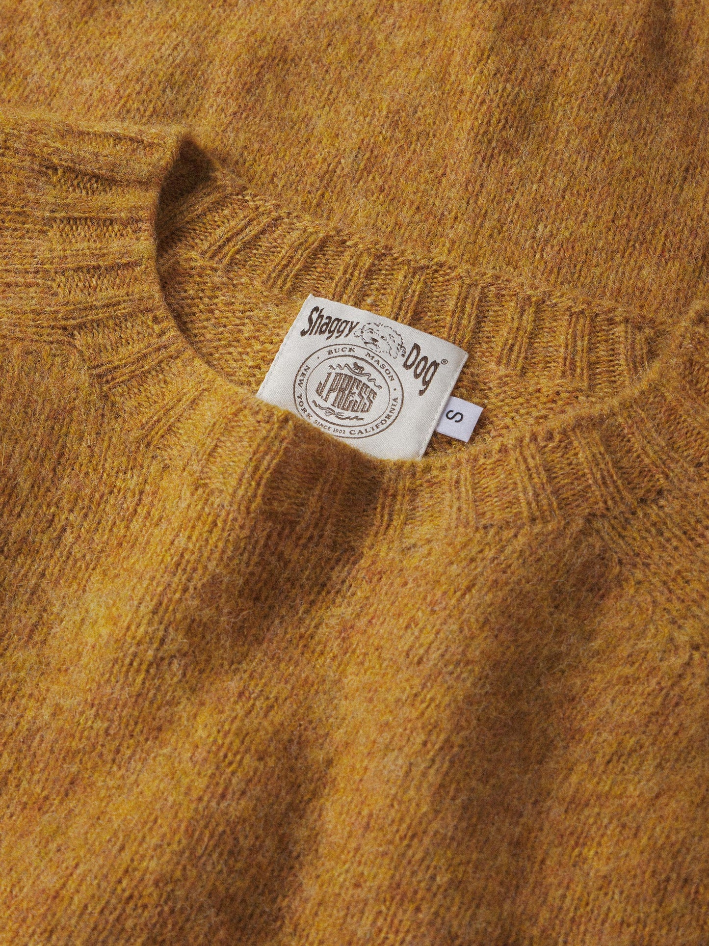 J.PRESS X BUCK MASON SHAGGY DOG SWEATER - DARK YELLOW