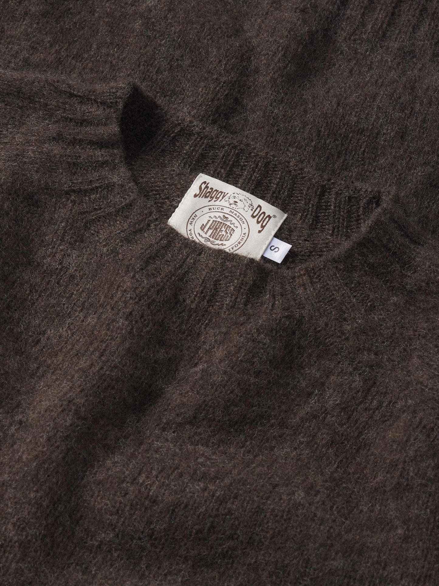 J.PRESS X BUCK MASON SHAGGY DOG SWEATER - BROWN