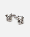 Bulldog Silver Finish Cufflinks