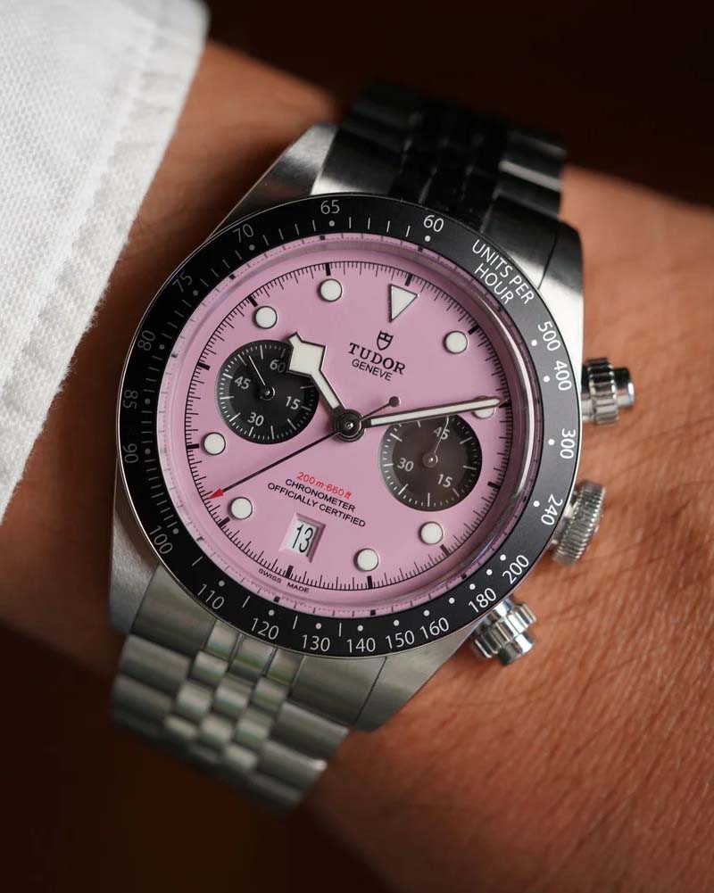 TUDOR Pink Black Bay Chrono M79360N-0019 Full Set Unpolished