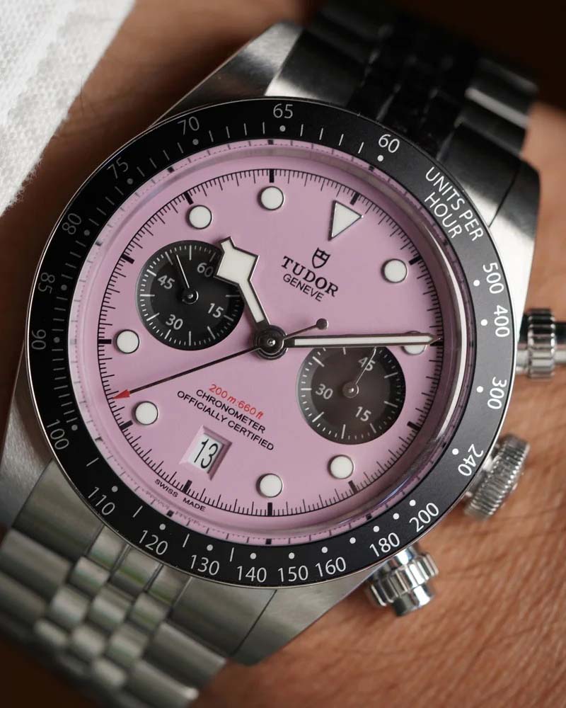 TUDOR Pink Black Bay Chrono M79360N-0019 Full Set Unpolished