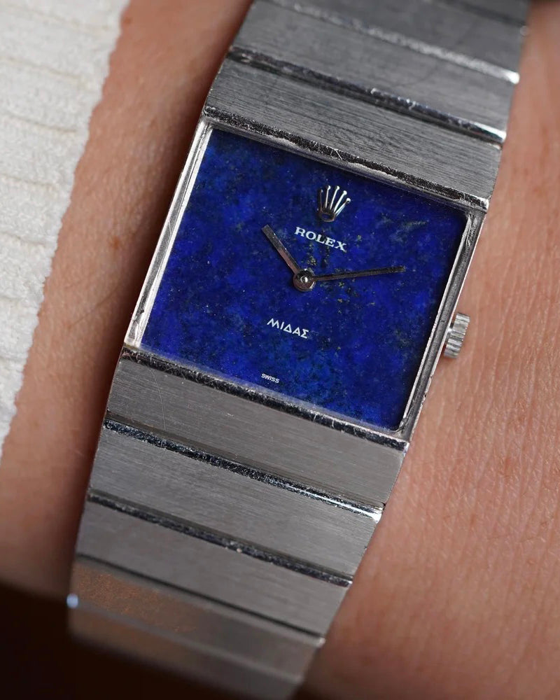 Rolex Lapis Lazuli Dial Midas Reference 4314 in 18K White Gold Unpolished
