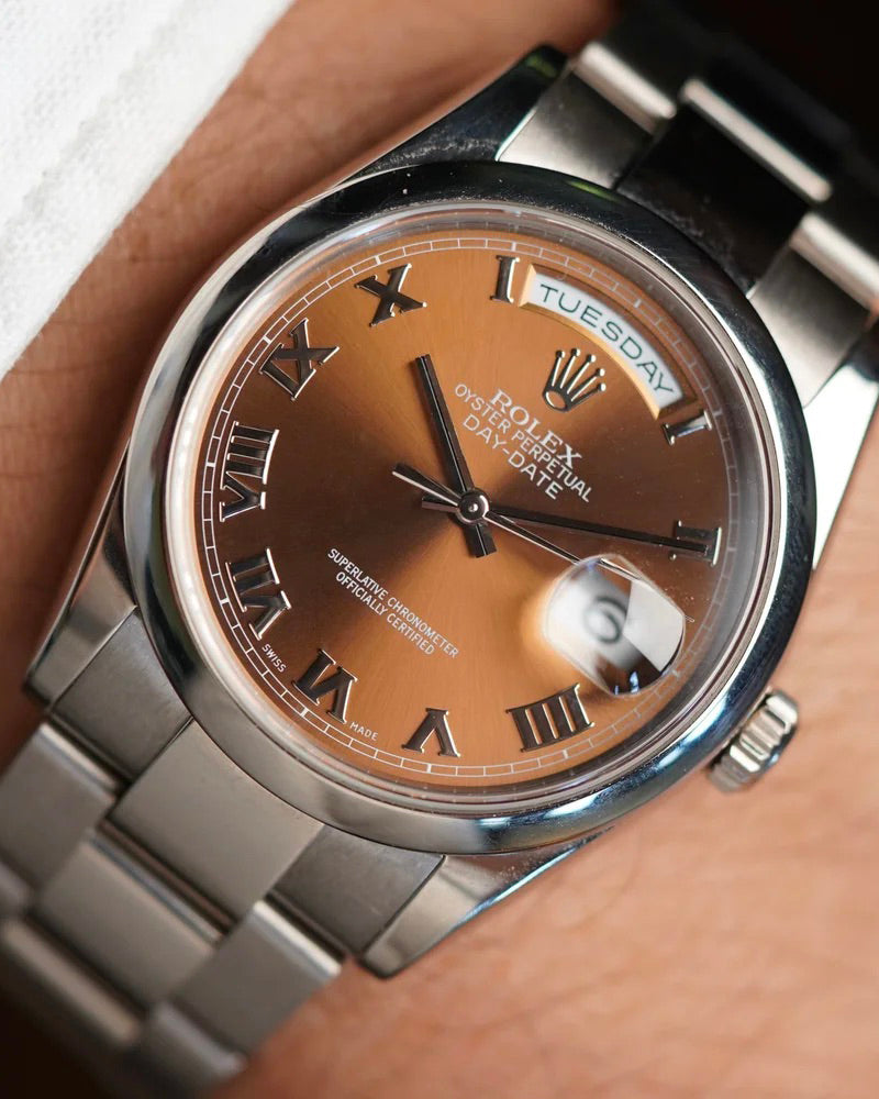 Rolex Day-Date Roman Dial Ref. 118209 in 18K White Gold Unpolished