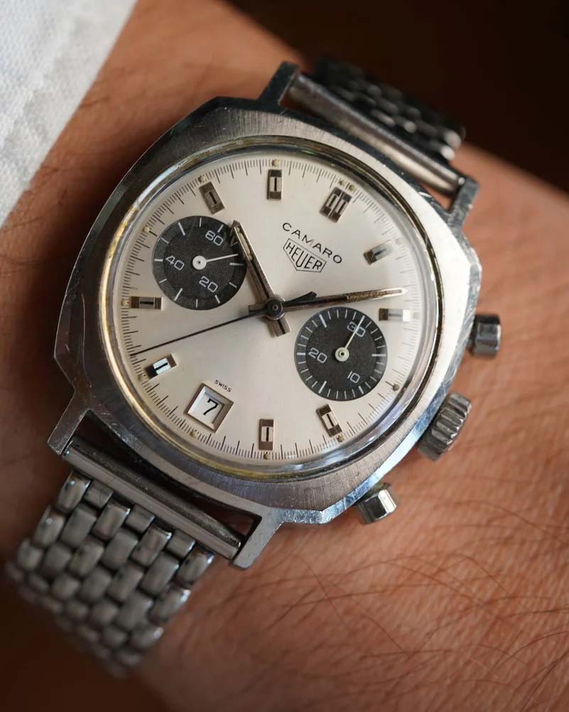 Heuer Camaro Ref. 7843SN on Beads of Rice Bracelet
