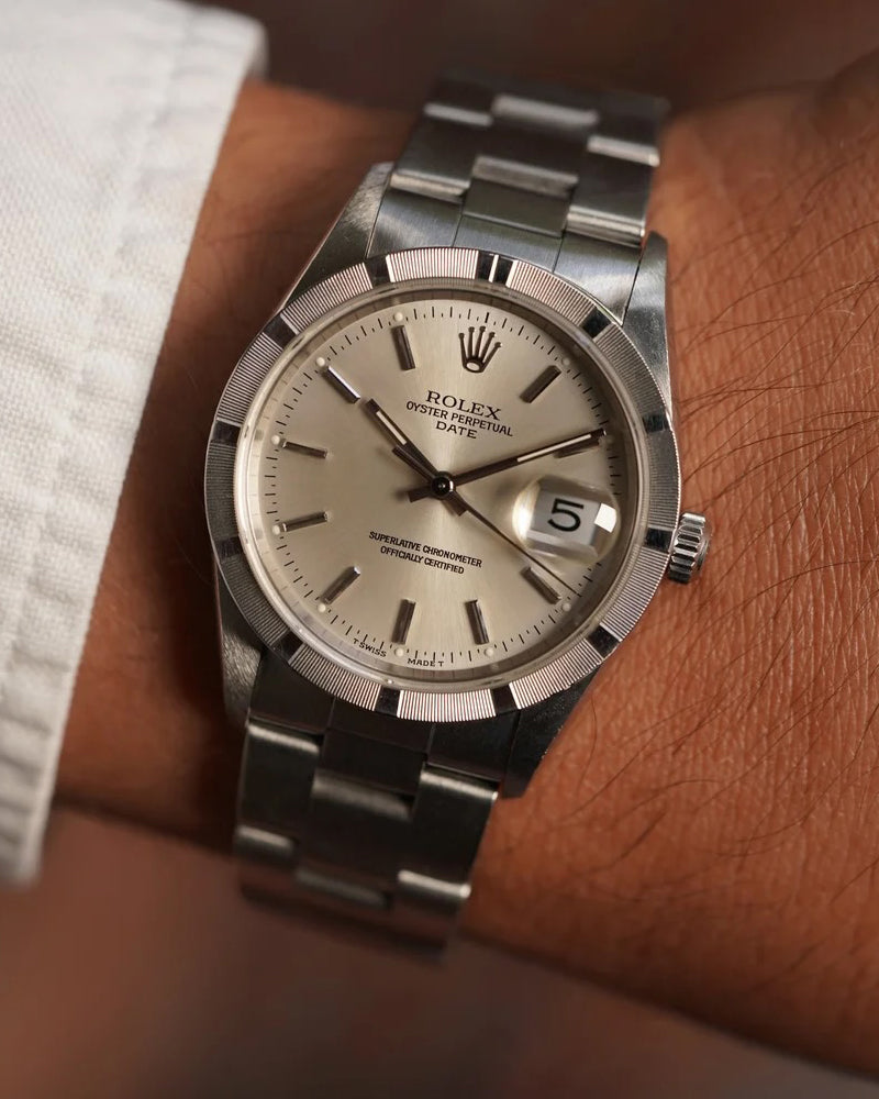 Rolex Date Silver Dial Reference 15210 Unpolished