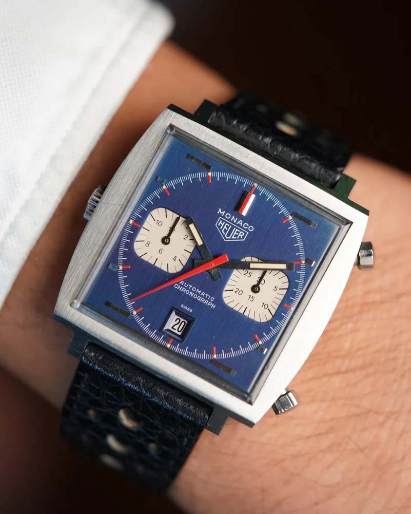 Heuer Monaco Transitional Ref. 1133 with Booklet and Bracelet Unpolished