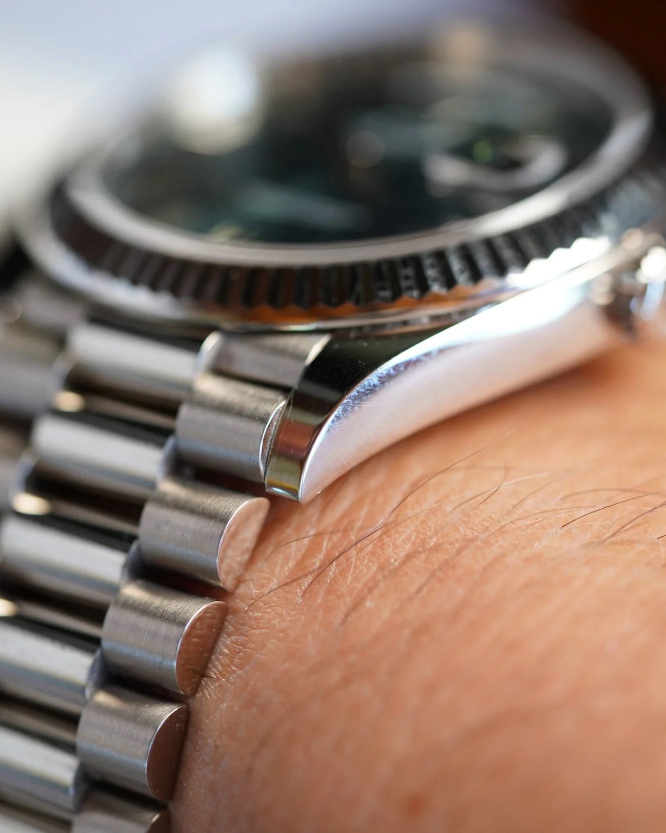 Rolex Day-Date Green Dial Ref. 228239 Full Set Unpolished New Condition