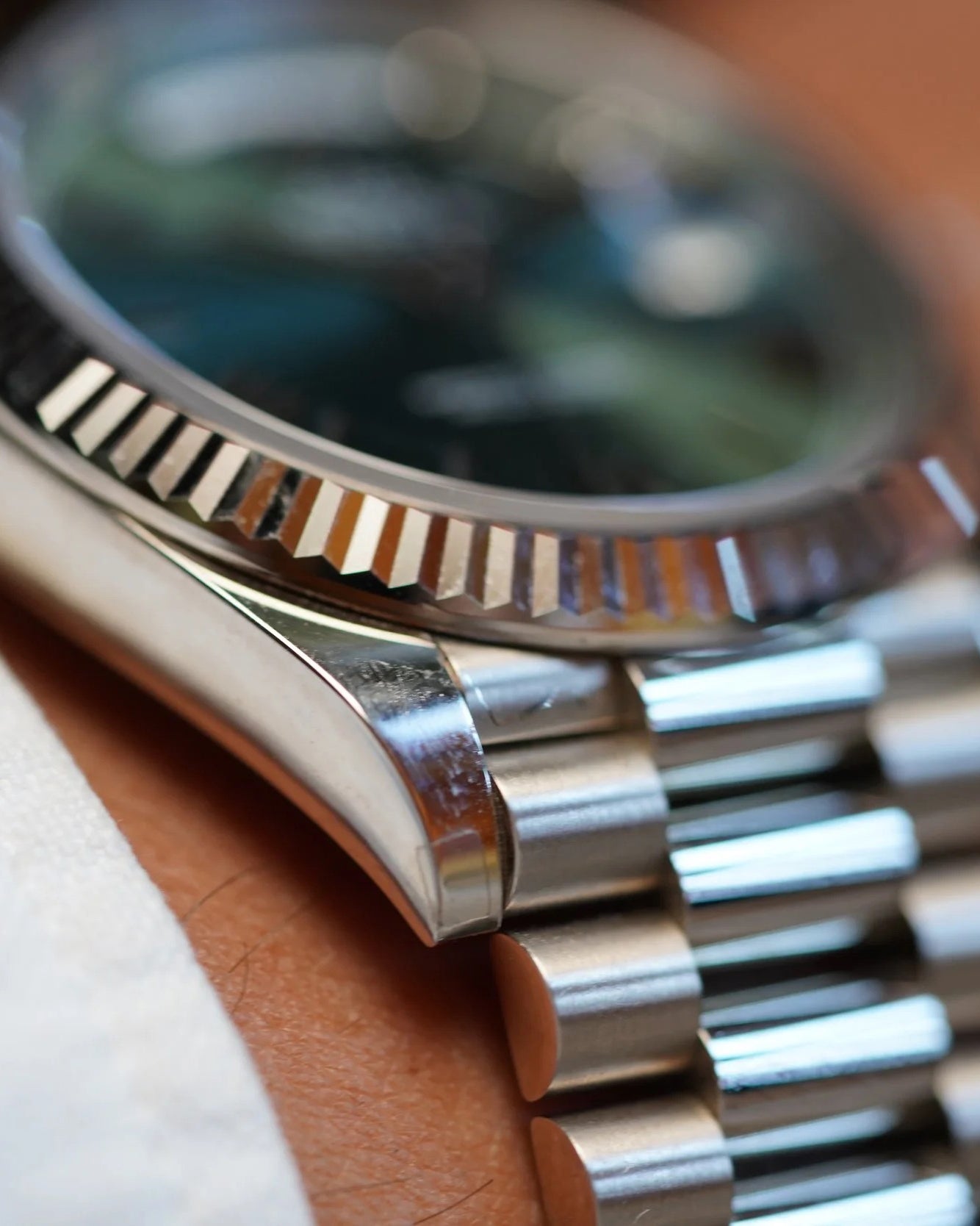 Rolex Day-Date Green Dial Ref. 228239 Full Set Unpolished New Condition