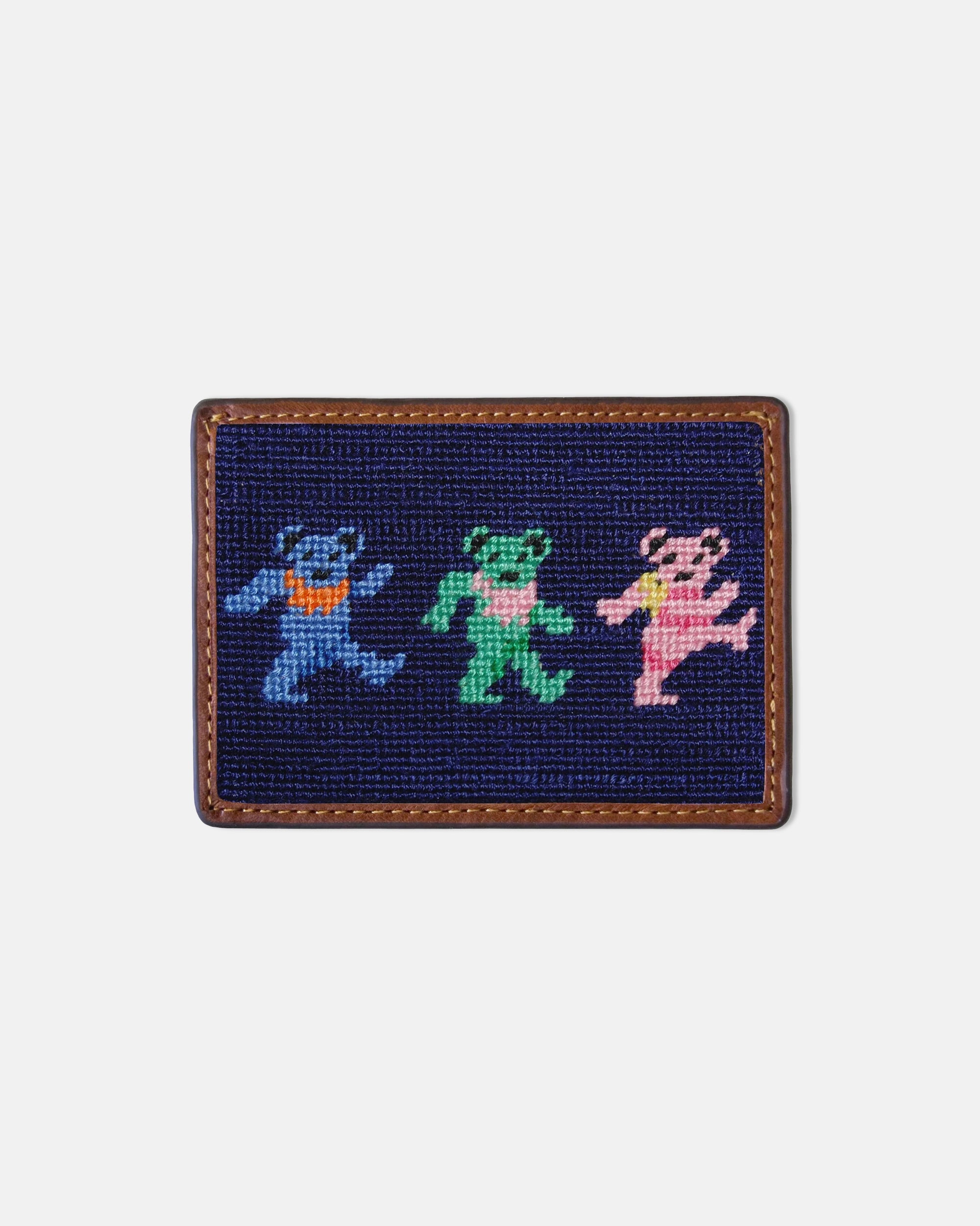Dancing Bear Needlepoint Card Case