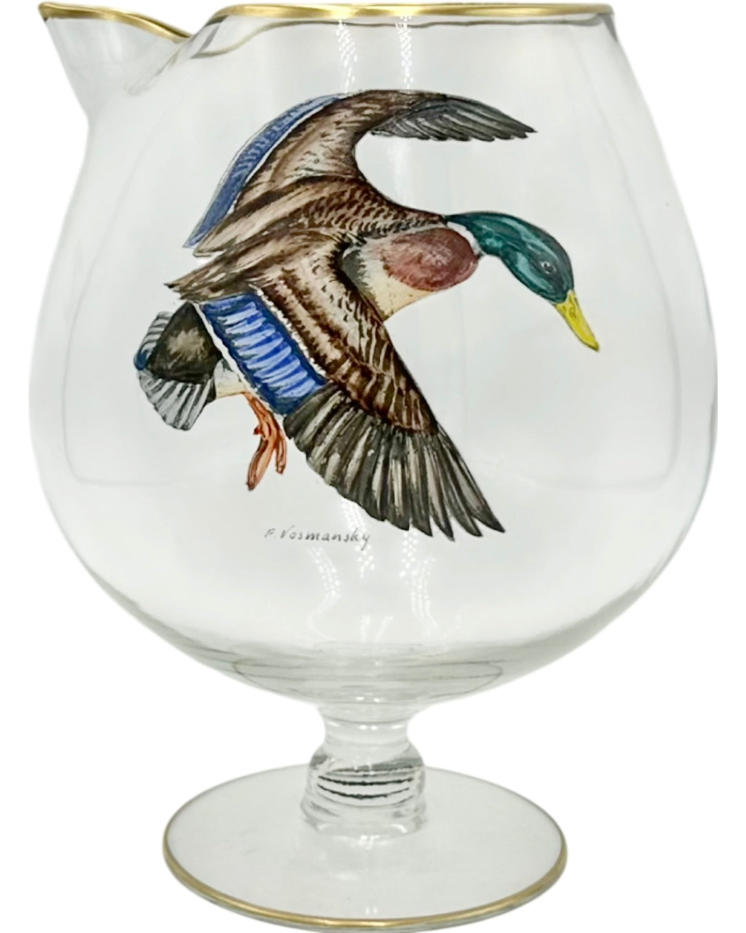 Vintage Set 3 Frank Vosmansky Duck Cocktail Pitcher & Shot Glasses