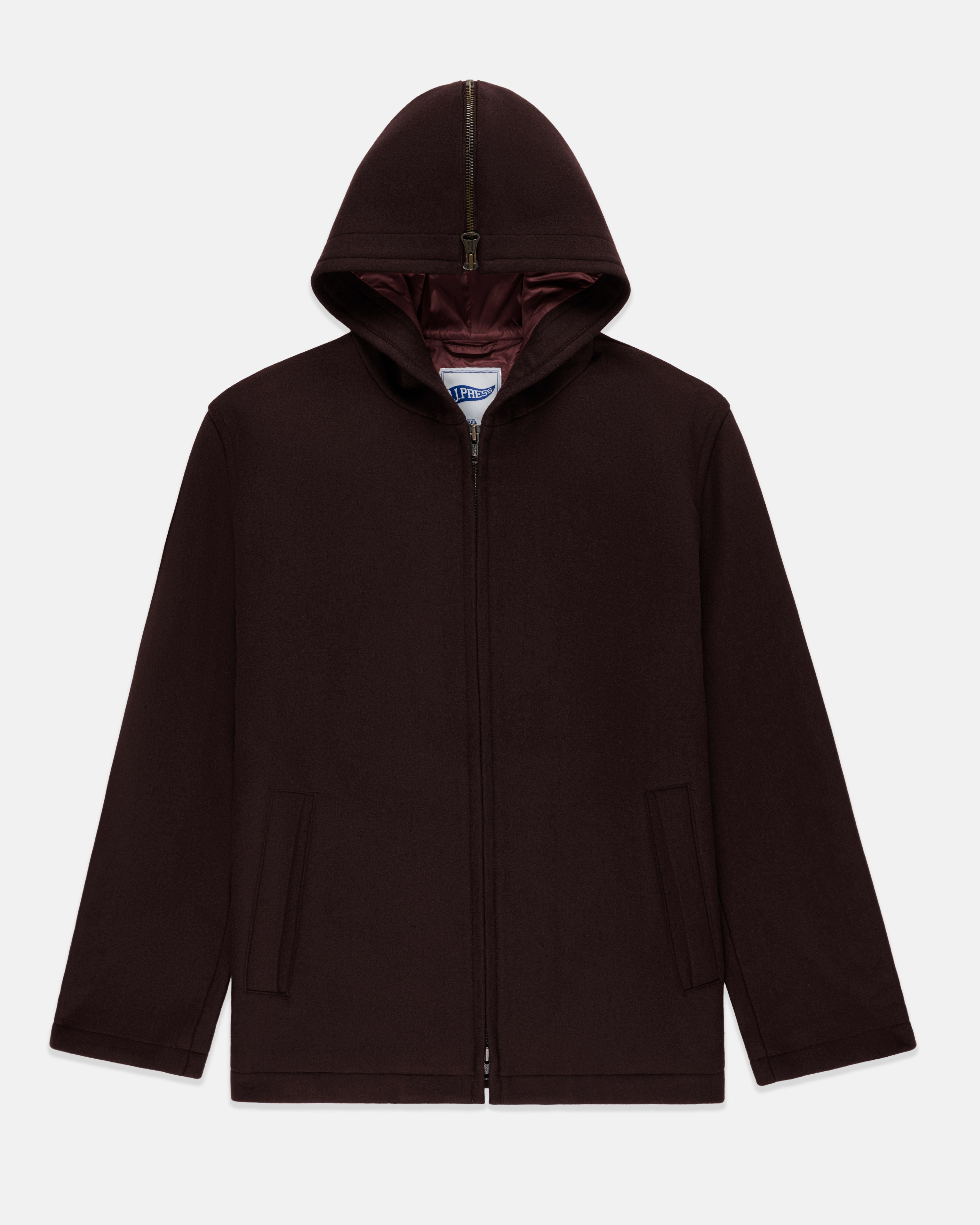 Burgundy Melton Wool Zermatt Coat