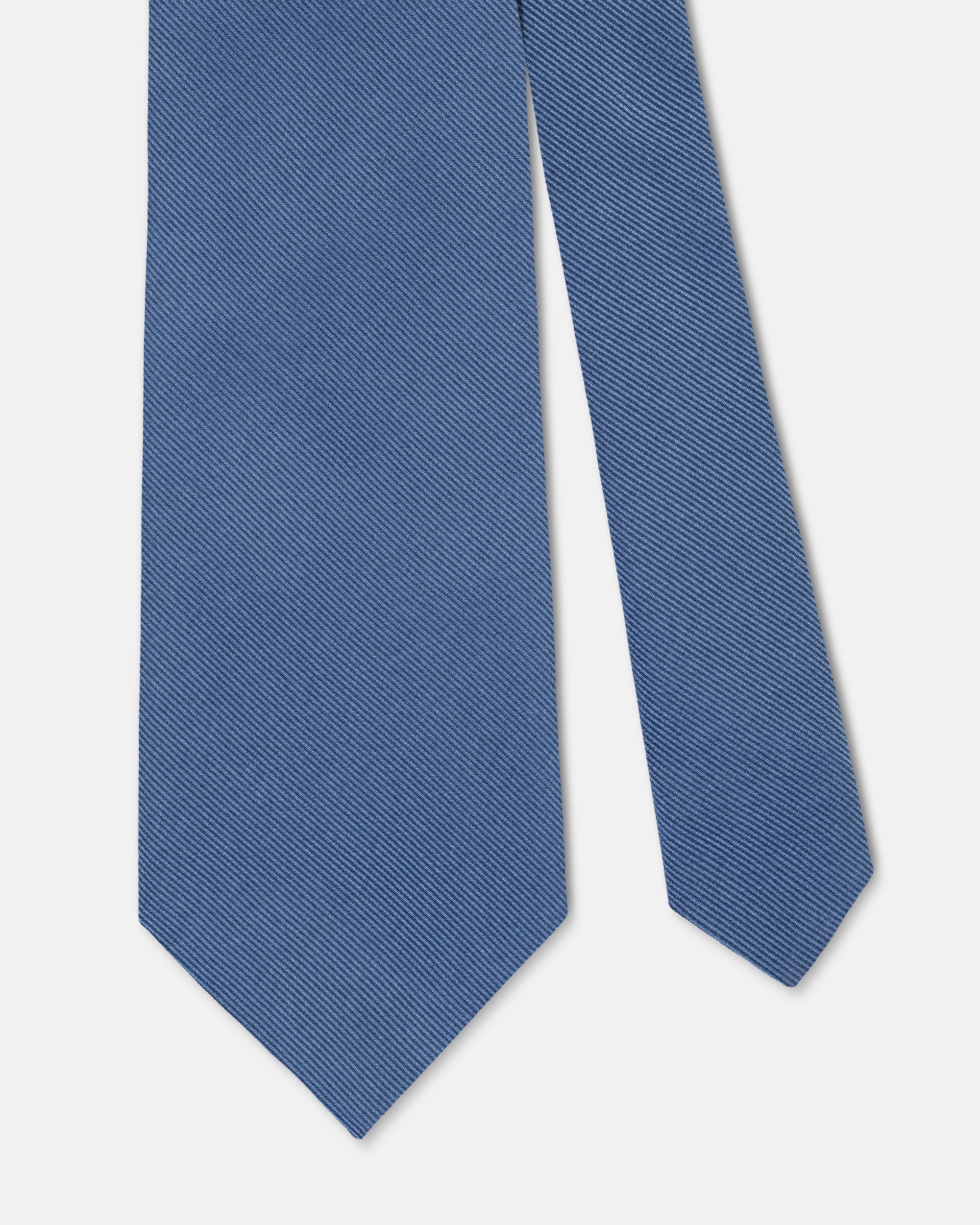 Made-in-Italy Blue Solid Silk Repp Tie